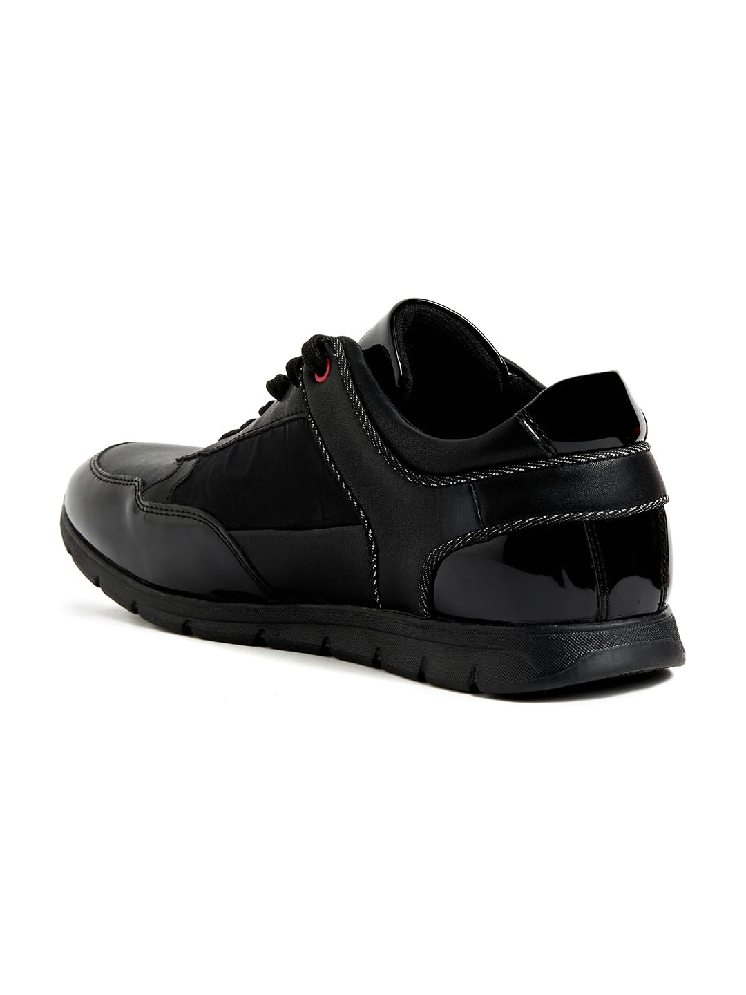 PERF Men’s Black Casual Sneakers - Stylish & Trendy PU Upper, Super Comfortable Cushion Insole, TPR Sole, All-Day Comfort Shoes