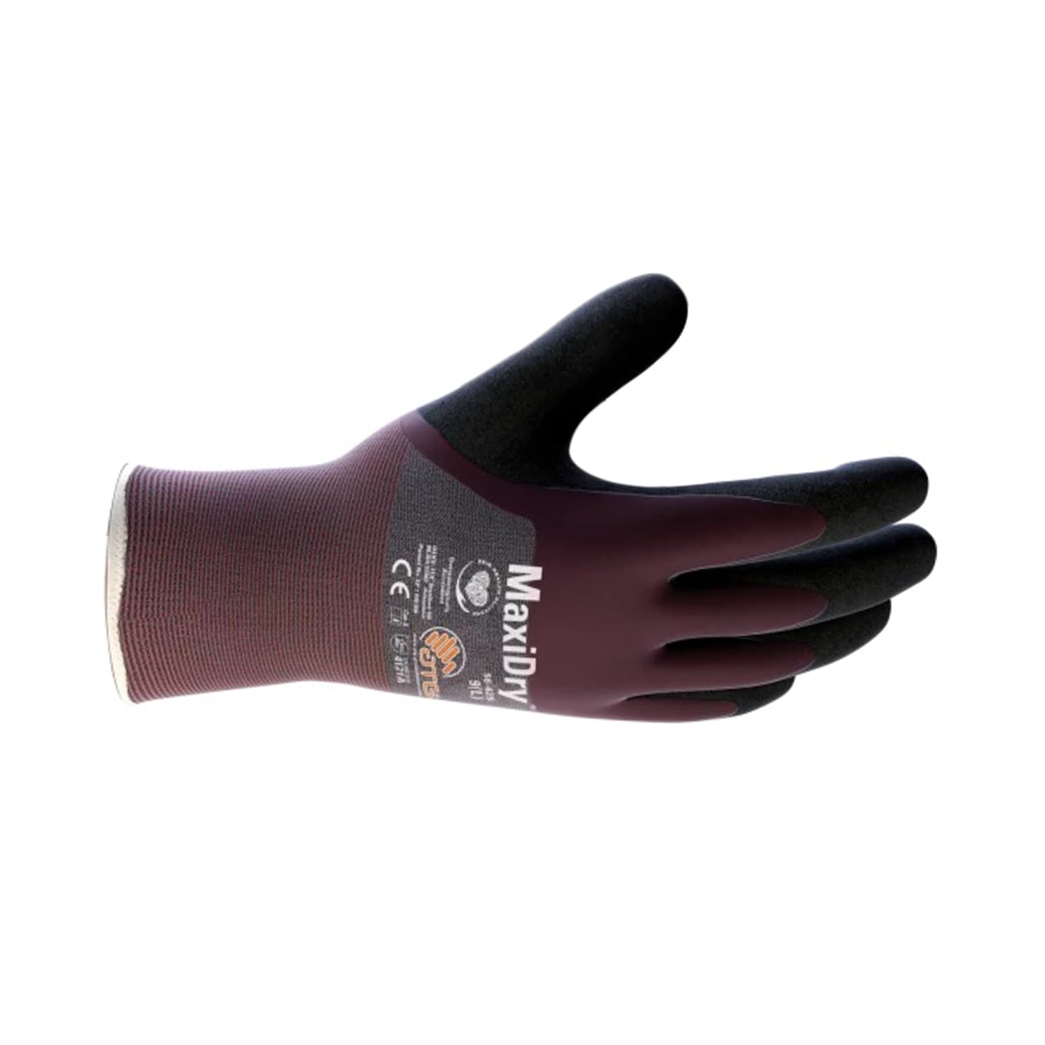 ATG MaxiDry® 56-425 Oil Repellent Gloves with 3/4 Coated Knitwrist, Ultra-Thin & Flexible, EN 388 Certified, LIQUItech®, ERGOtech®, GRIPtech® Technologies -12 PAIR PER BOX