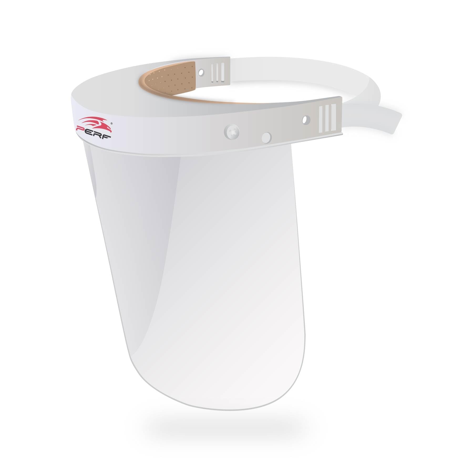 PERF Face Shield | High-Impact Resistant Polycarbonate Visor | Comfortable Adjustable Elastic Band with Replaceable Polycarbonate Visor (One Complete Face Shield + 2 Replaceable Visors)