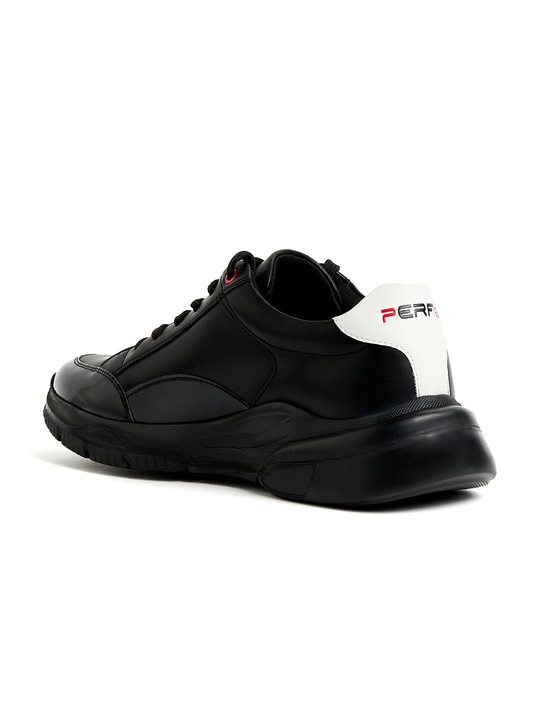 PERF Men's Black Sneakers - Trendy & Stylish PU Upper, Super Comfortable EVA Sole, Padded Cushion Insole for All-Day Comfort, Casual Shoes for Men