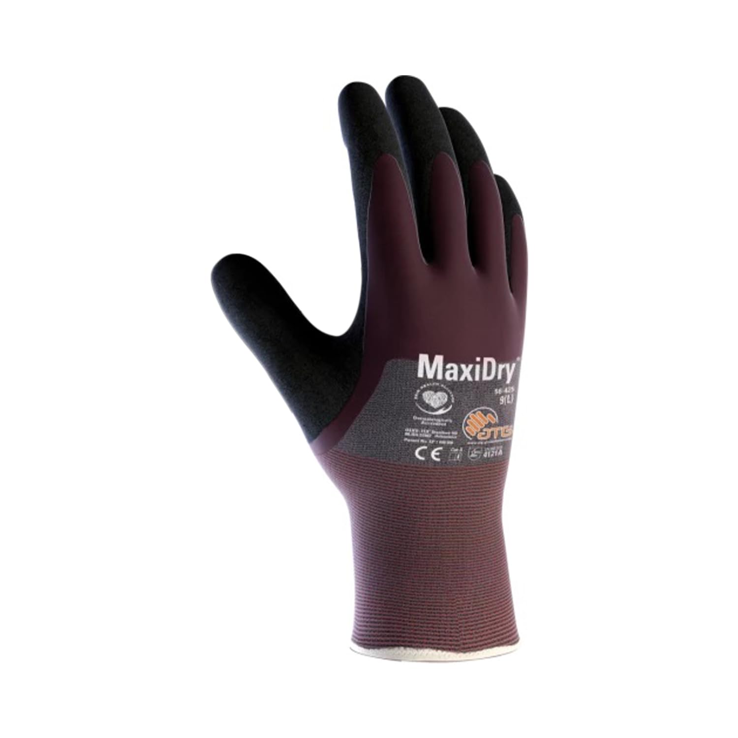 ATG MaxiDry® 56-425 Oil Repellent Gloves with 3/4 Coated Knitwrist, Ultra-Thin & Flexible, EN 388 Certified, LIQUItech®, ERGOtech®, GRIPtech® Technologies -12 PAIR PER BOX