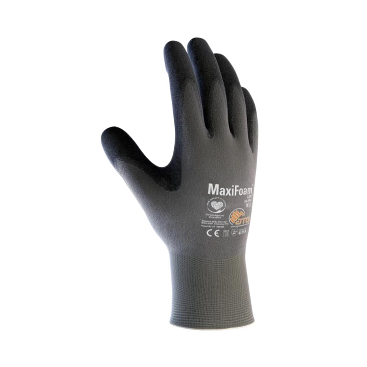 ATG MaxiFoam® Lite™ 34-900 Silicone-Free Palm Coated Work Gloves, Lightweight & Flexible, EN 388 Certified, Knitwrist Design -12 PAIR PER BOX