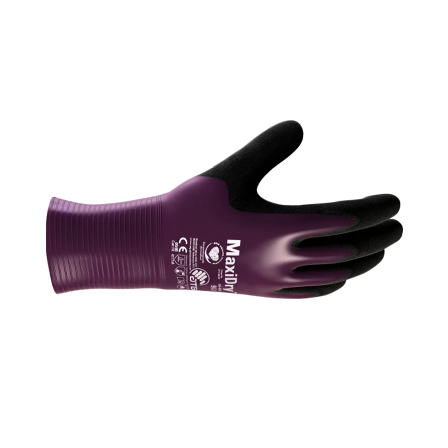 ATG MaxiDry® 56-426 Oil Repellent Work Gloves – Gauntlet Style, Thin & Flexible, EN 388/374 Certified, Silicone-Free Safety Gloves with LIQUItech® Technology -12 PAIR PER BOX