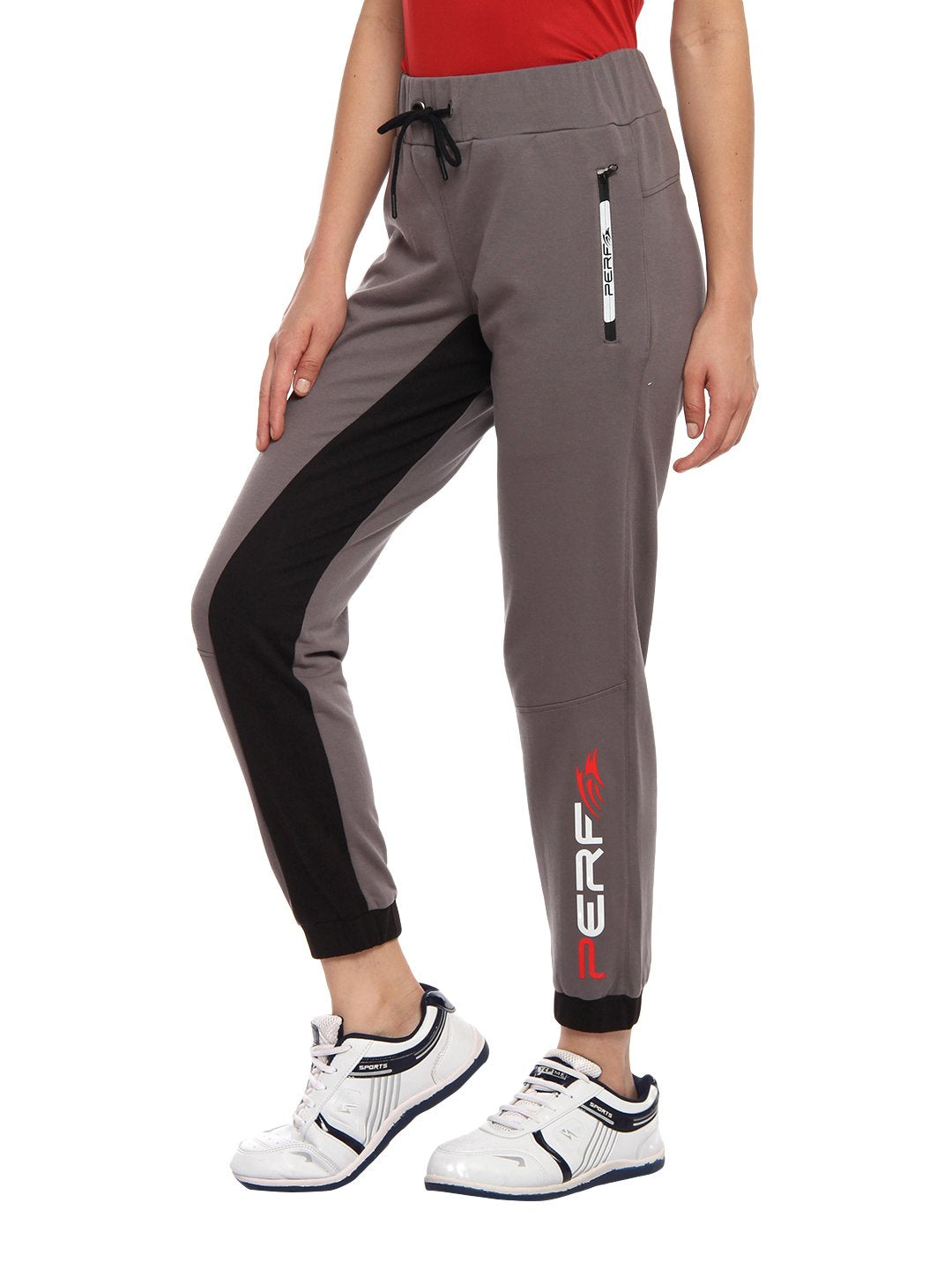 PERF Steelgray Women Terry Transfer Classic Pant