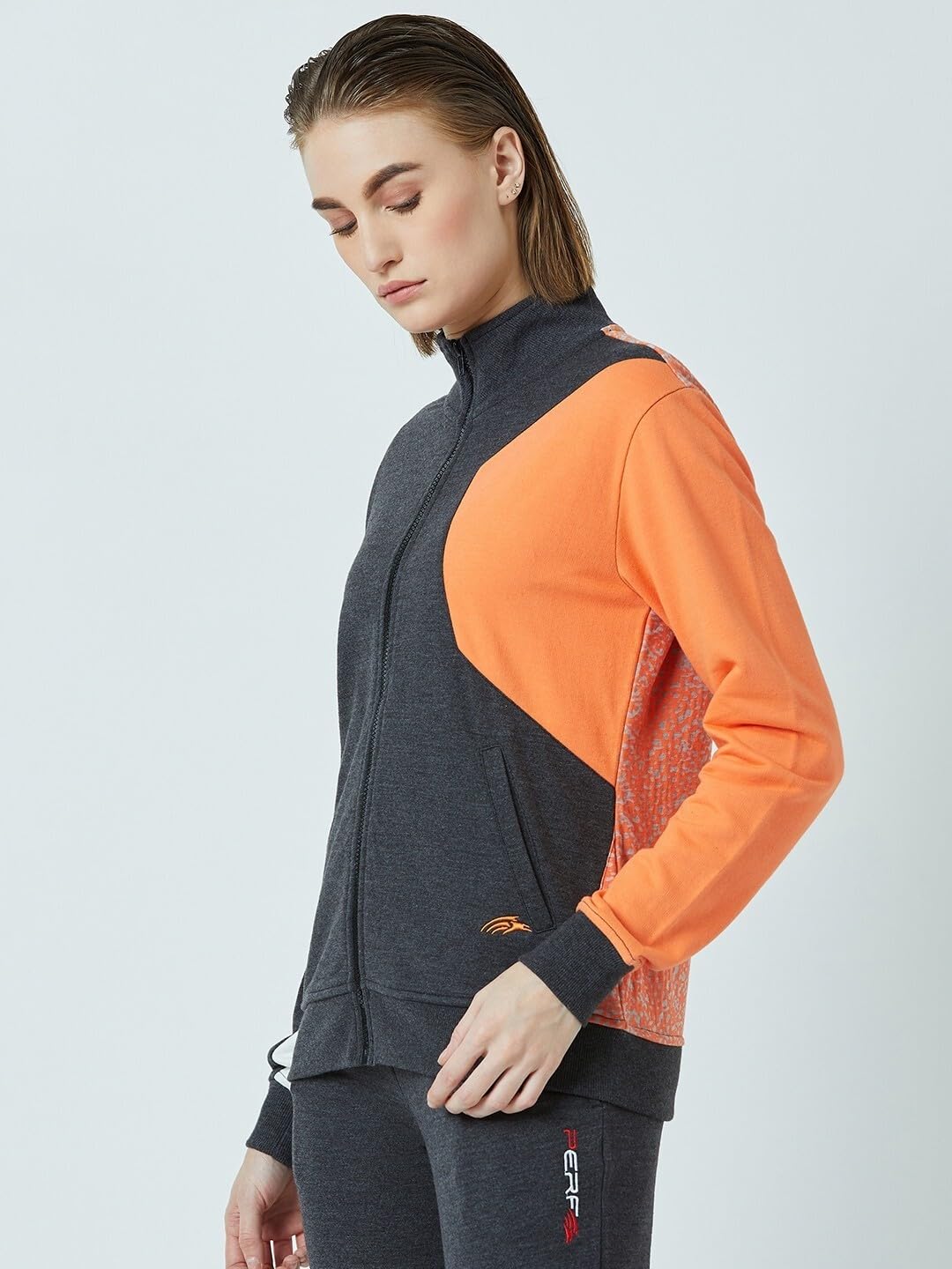 PERF Women's Cotton Blend Cationic Sweat Jacket, Full Sleeve, Turtle Neck, Regular Fit, Casual wear Comfortable, Women's Jacket