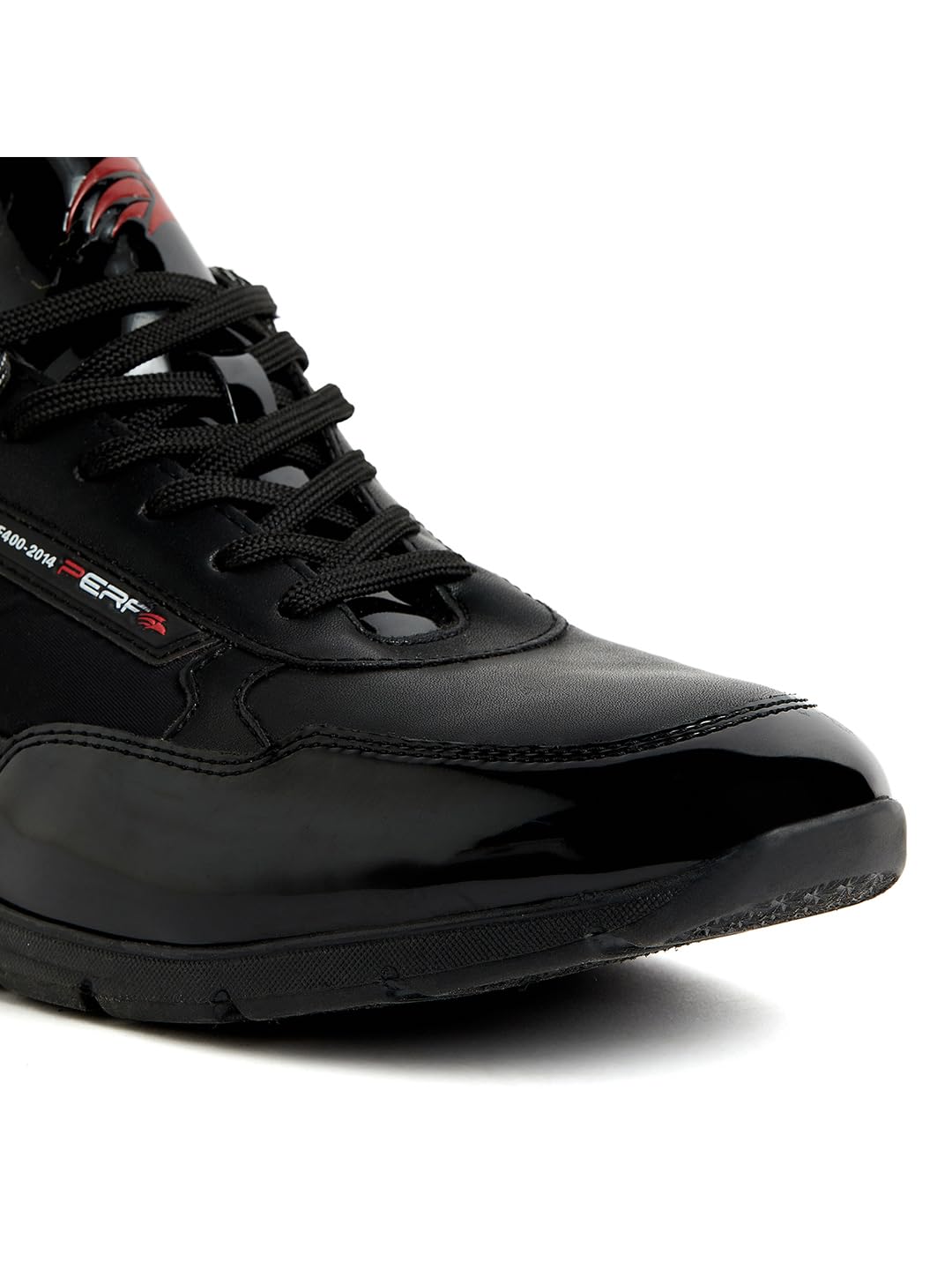 PERF Men’s Black Casual Sneakers - Stylish & Trendy PU Upper, Super Comfortable Cushion Insole, TPR Sole, All-Day Comfort Shoes