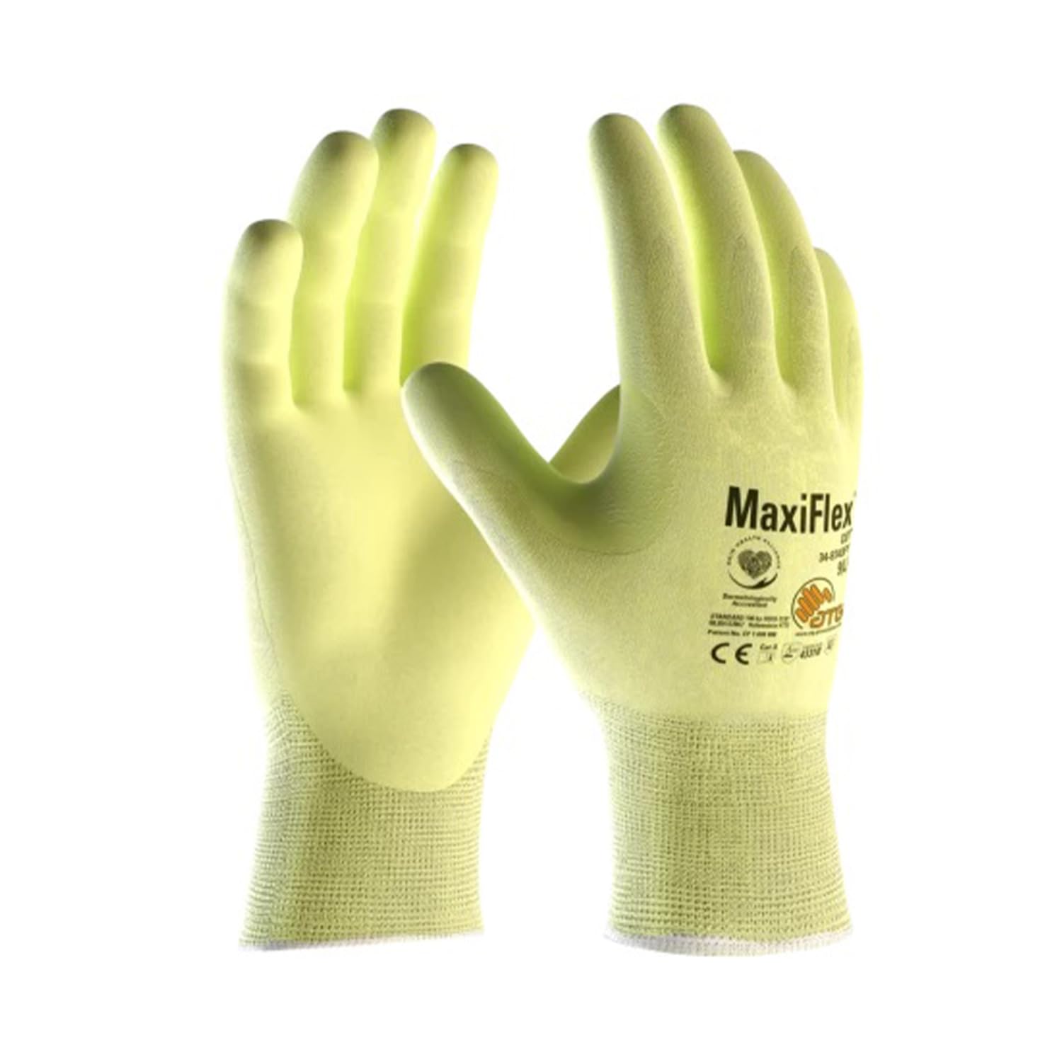 ATG MaxiFlex® Cut™ 34-8743 Cut-Resistant Gloves, Palm Coated Knitwrist, Touchscreen Compatible, FDA Compliant, EN 388 & ANSI Certified -12 PAIR PER BOX