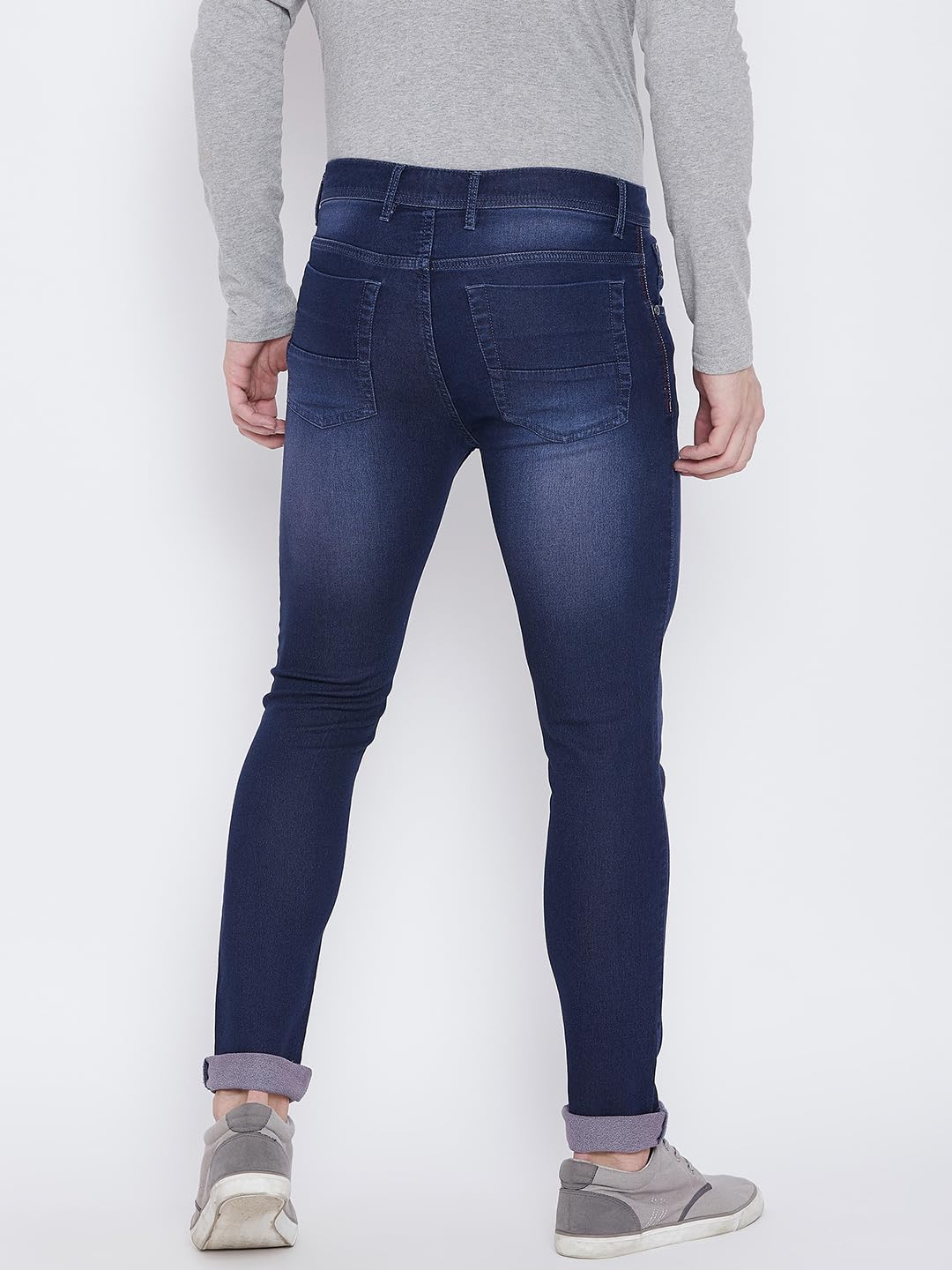 PERF Men's Slim Fit Blue Denim Jeans with Tinting – Stretchable Lycra Material, Stylish Everyday Wear