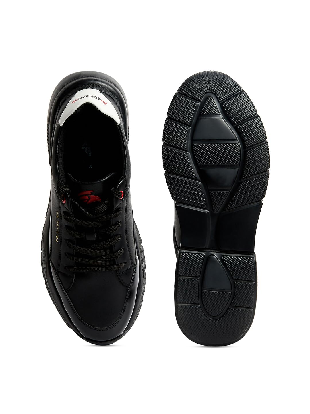 PERF Men's Black Sneakers - Trendy & Stylish PU Upper, Super Comfortable EVA Sole, Padded Cushion Insole for All-Day Comfort, Casual Shoes for Men