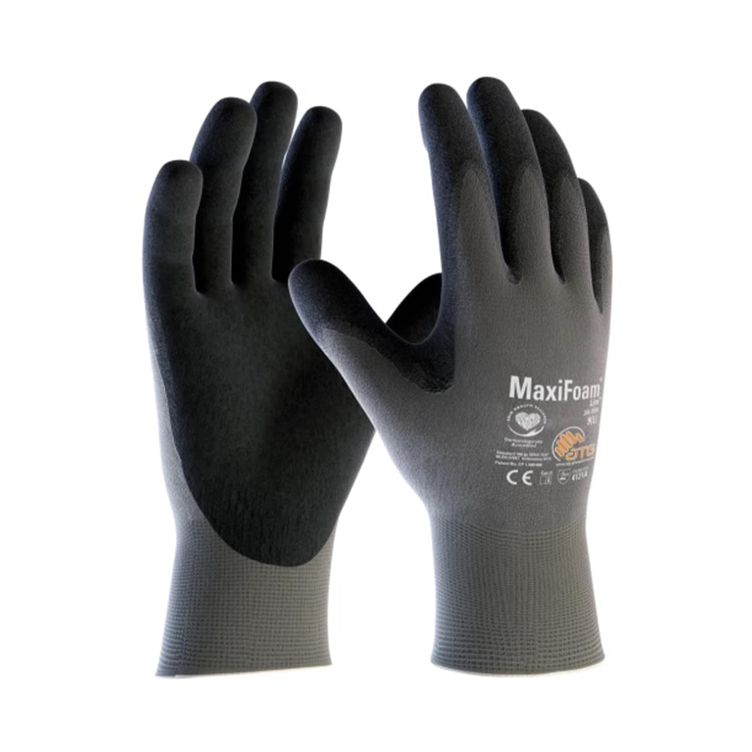 ATG MaxiFoam® Lite™ 34-900 Silicone-Free Palm Coated Work Gloves, Lightweight & Flexible, EN 388 Certified, Knitwrist Design -12 PAIR PER BOX