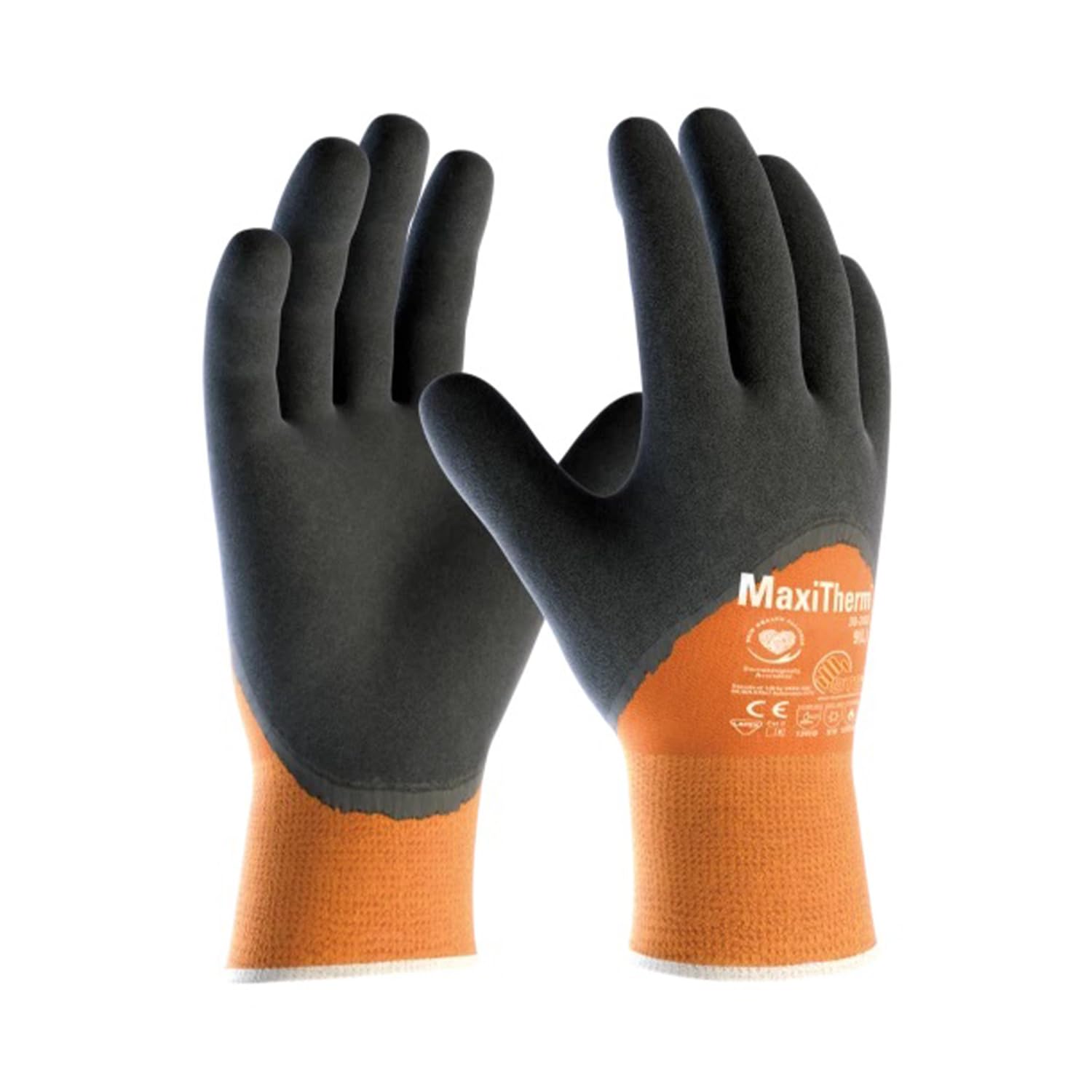 ATG MaxiTherm® 30-202 Thermal Work Gloves, 3/4 Coated Knitwrist, Natural Latex Grip, Cold Protection, EN 388 & EN 511 Certified -12 PAIR PER BOX