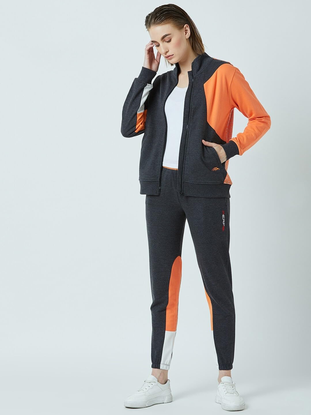 PERF Women's Cotton Blend Cationic Sweat Jacket, Full Sleeve, Turtle Neck, Regular Fit, Casual wear Comfortable, Women's Jacket