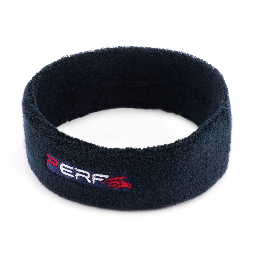 Perf Gym Headband for Men and Women - Sports Headband for Workout & Running, Breathable, Non-Slip Sweat Head Bands for Long Hair (Red)