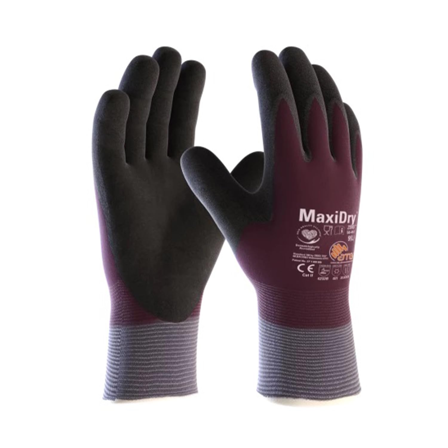 ATG MaxiDry® Zero™ 56-451 Cold-Resistant Gloves, Fully Coated Knitwrist, 28 cm Length, Liquid Proof, FDA Compliant, EN 388 & EN 511 Certified-12 PAIR PER BOX