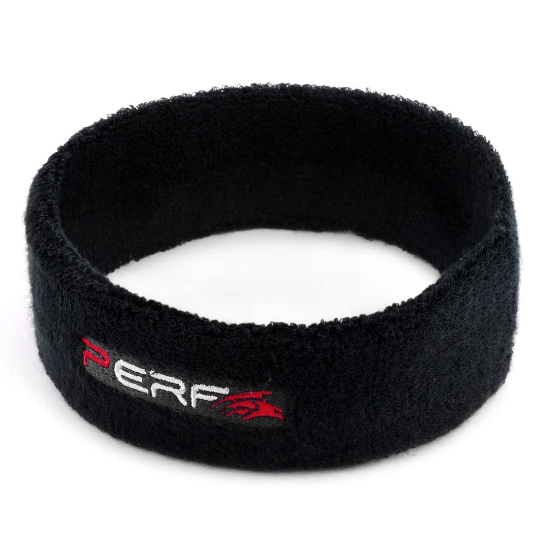 Perf Gym Headband for Men and Women - Sports Headband for Workout & Running, Breathable, Non-Slip Sweat Head Bands for Long Hair (Red)