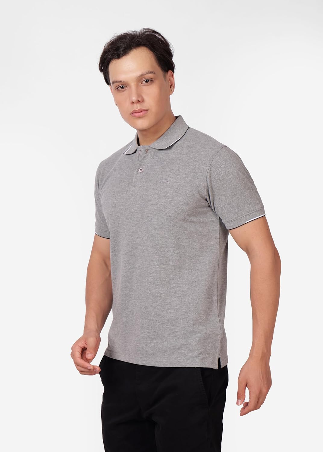 PERF Men's Polo T-Shirt with Two-Color Tipping | Cotton-Poly Blend | Casual and Sportswear Polo Tee