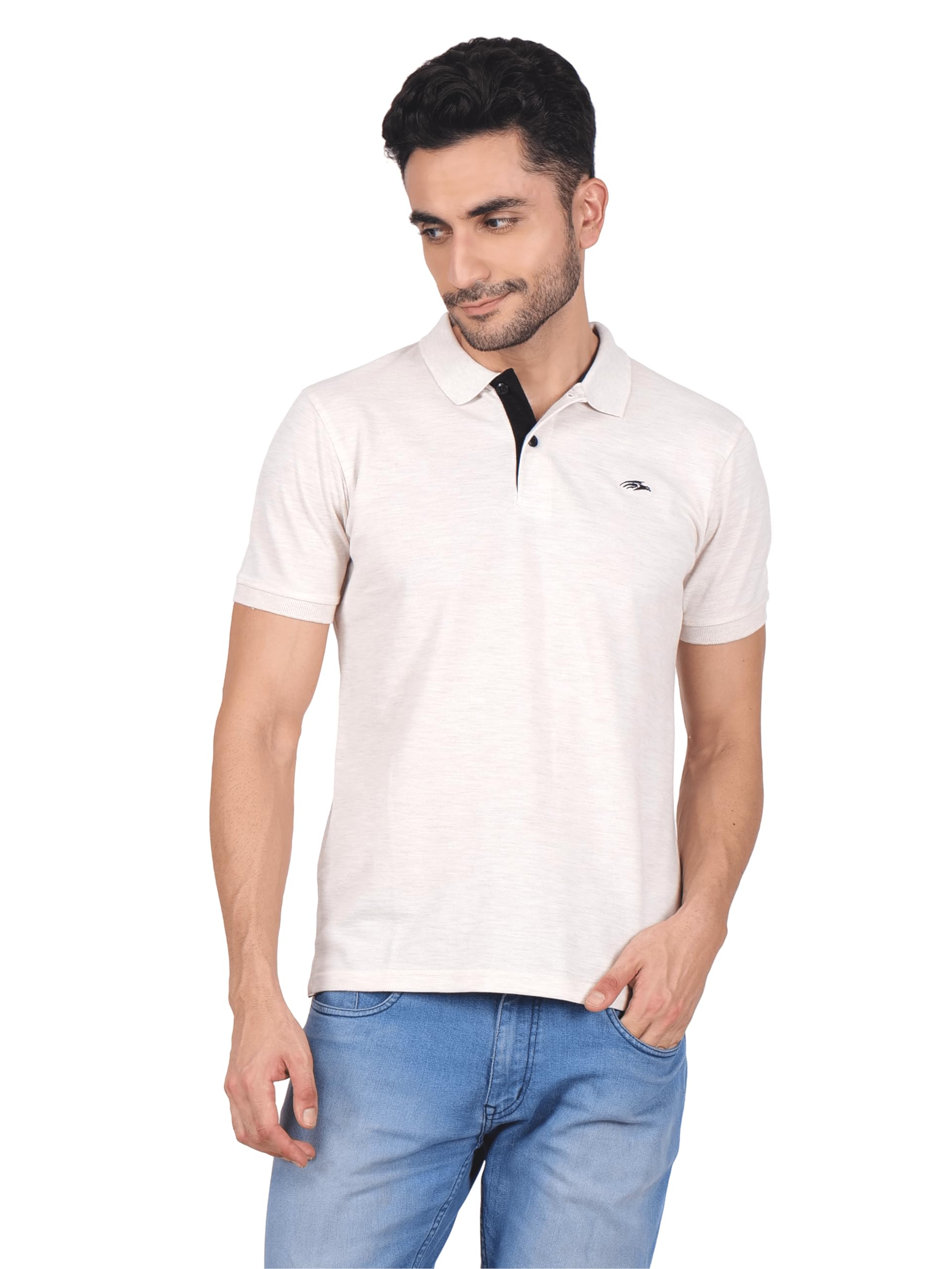 PERF Men's Regular Fit Polyster Cotton Polo T Shirt, Polo Neck, Half Sleeves, Gym T Shirts, Casual Wear, Workout T Shirts, Active Gym Wear for Running, T Shirts for Man