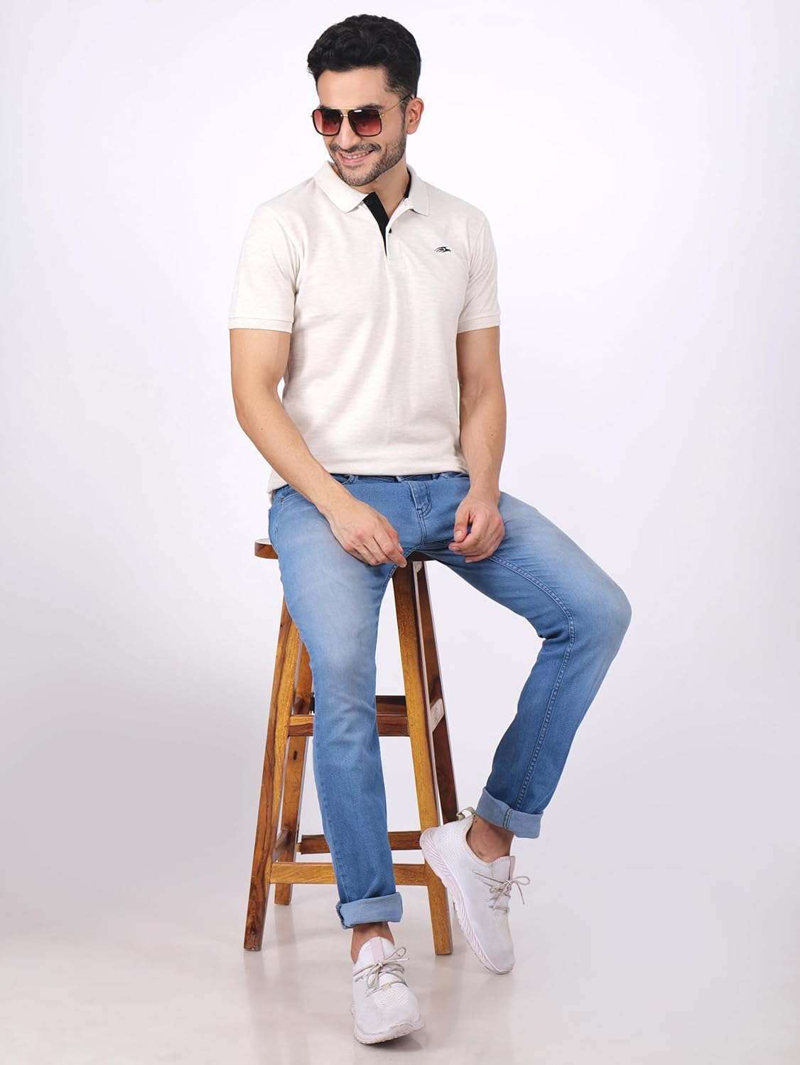 PERF Men's Regular Fit Polyster Cotton Polo T Shirt, Polo Neck, Half Sleeves, Gym T Shirts, Casual Wear, Workout T Shirts, Active Gym Wear for Running, T Shirts for Man