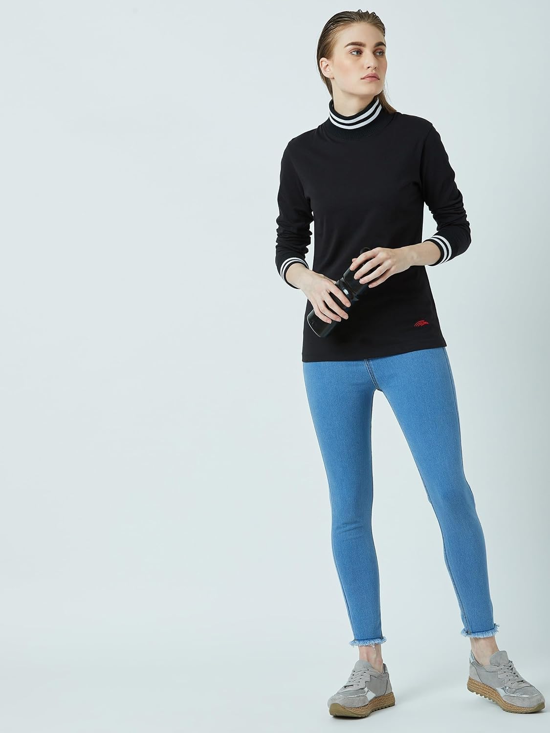 PERF Women's T-Shirt, Full Sleeve, High Neck, Regular Fit, Casual wear Comfortable, Women's Top