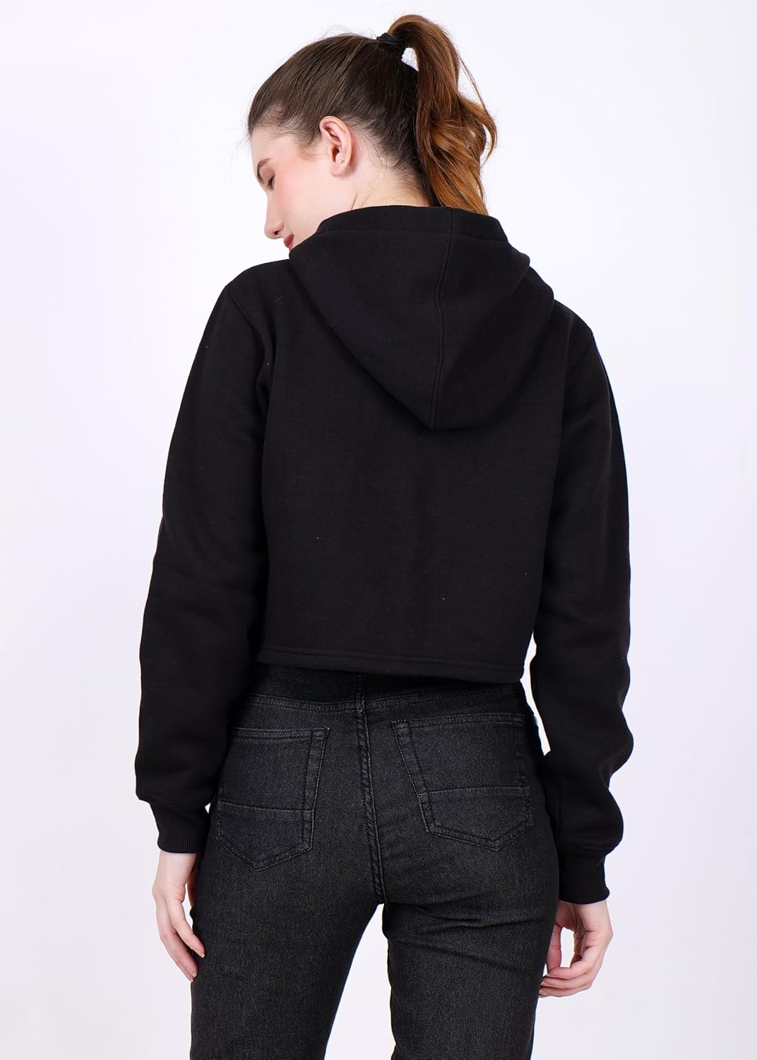 PERF Women’s Hoodie – Black | Poly-Cotton Blend | Warm Fleece Fabric | Slim Fit | 3-Thread 340 GSM for Ultimate Comfort