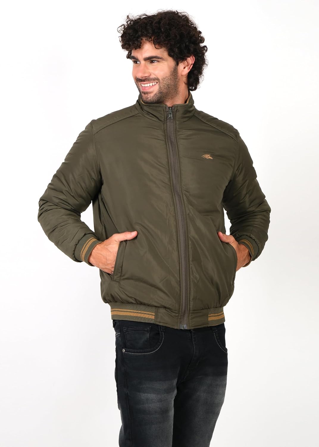 PERF Reversible Jacket - Olive & Khaki, Stylish Look, Side Pockets, Polyester, Versatile Outerwear