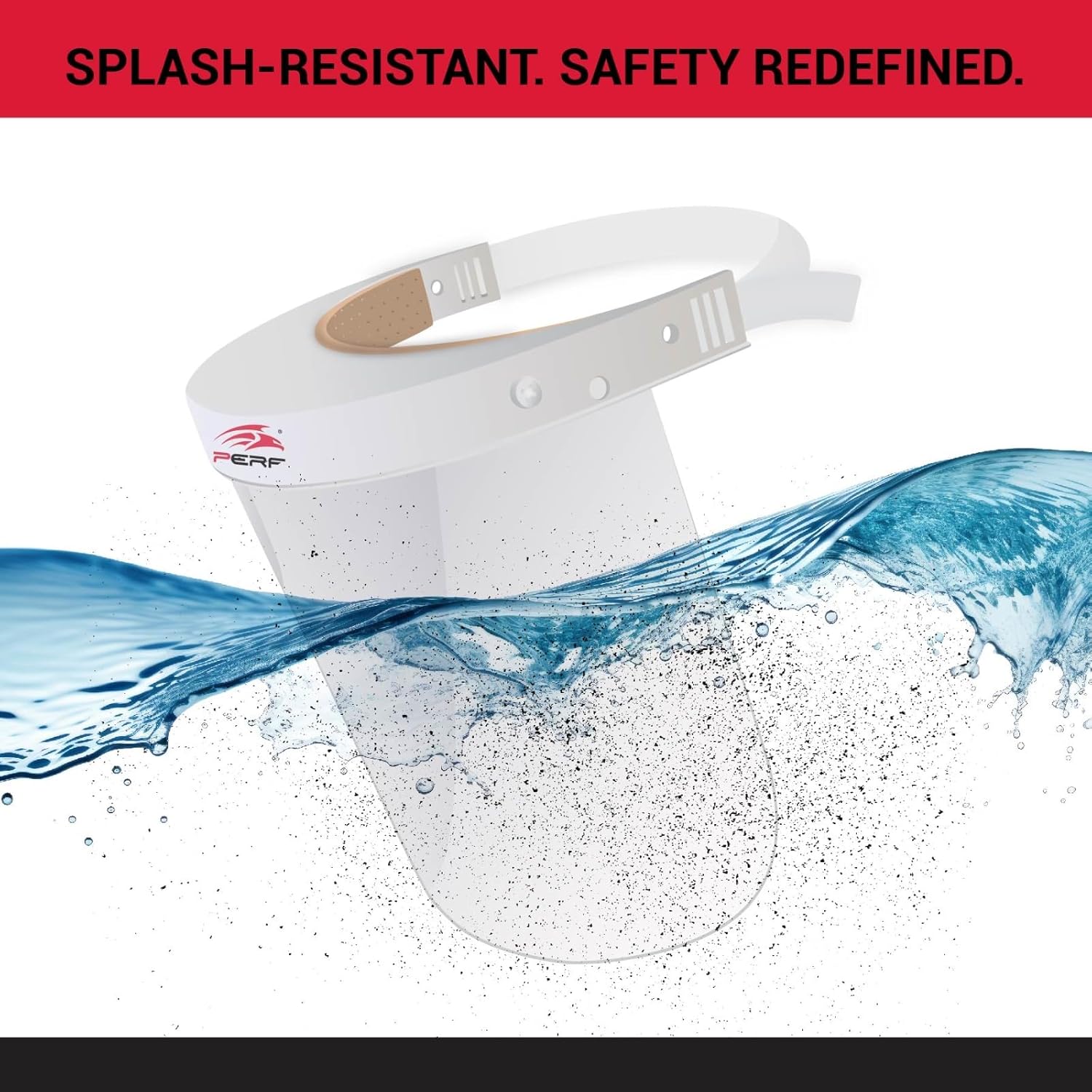 PERF Face Shield | High-Impact Resistant Polycarbonate Visor | Comfortable Adjustable Elastic Band with Replaceable Polycarbonate Visor (One Complete Face Shield + 2 Replaceable Visors)