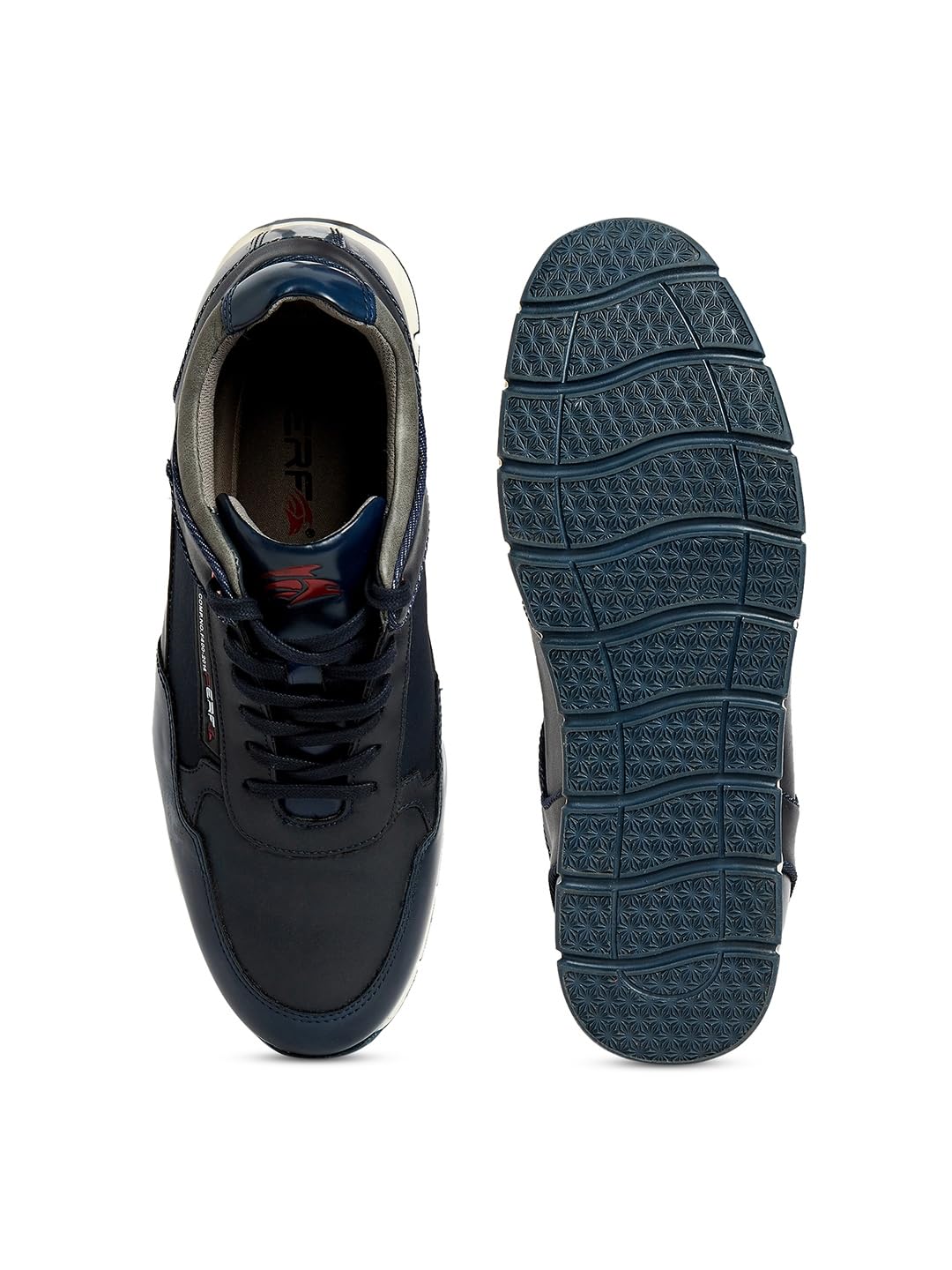 PERF Men’s Navy Casual Sneakers - Stylish & Trendy PU Upper, Super Comfortable Cushion Insole, TPR Sole, All-Day Comfort Shoes