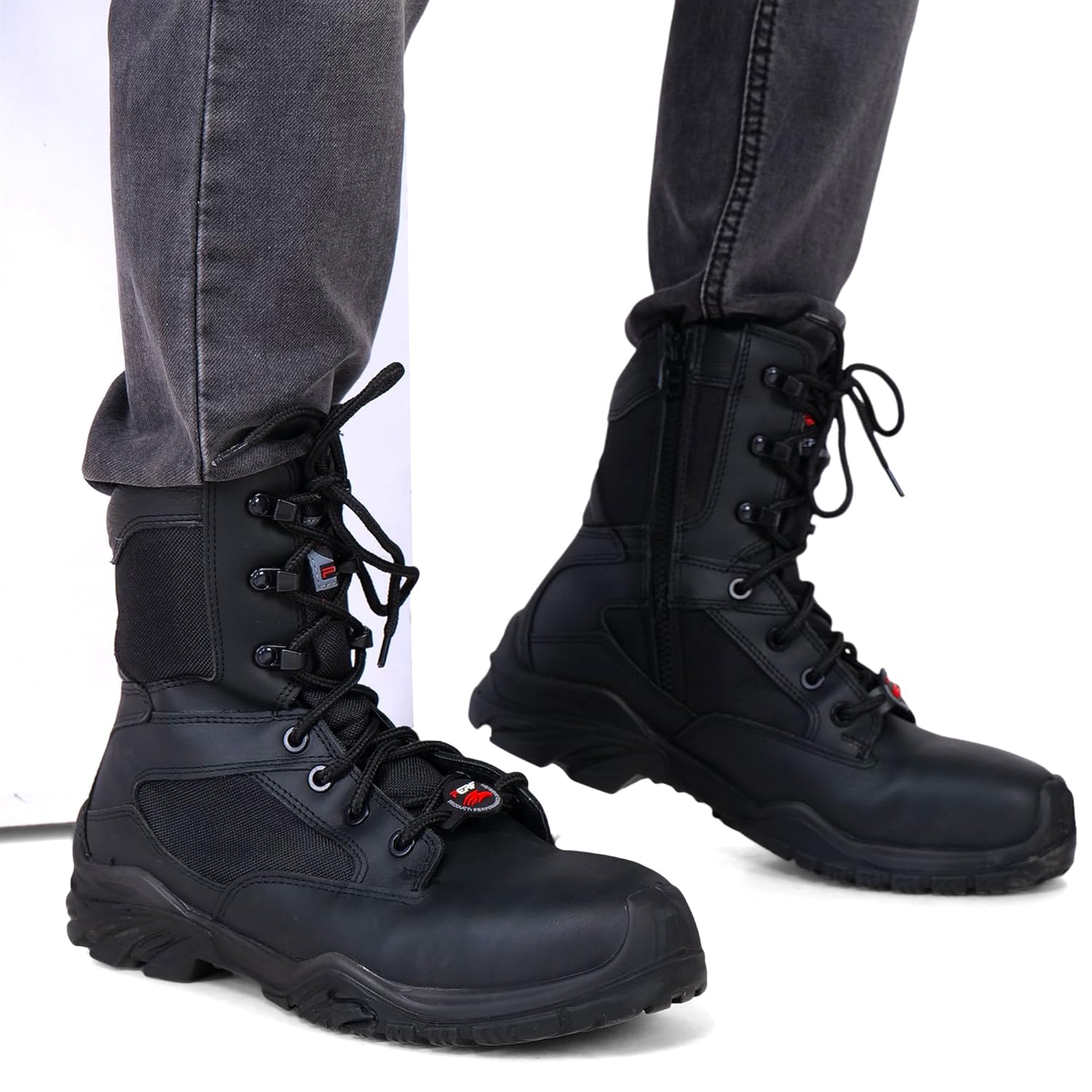 PERF Patrol Outdoor Boots - Full-Grain Leather, Water Repellent Zip, outdoor biker shoe, Hiking Shoes