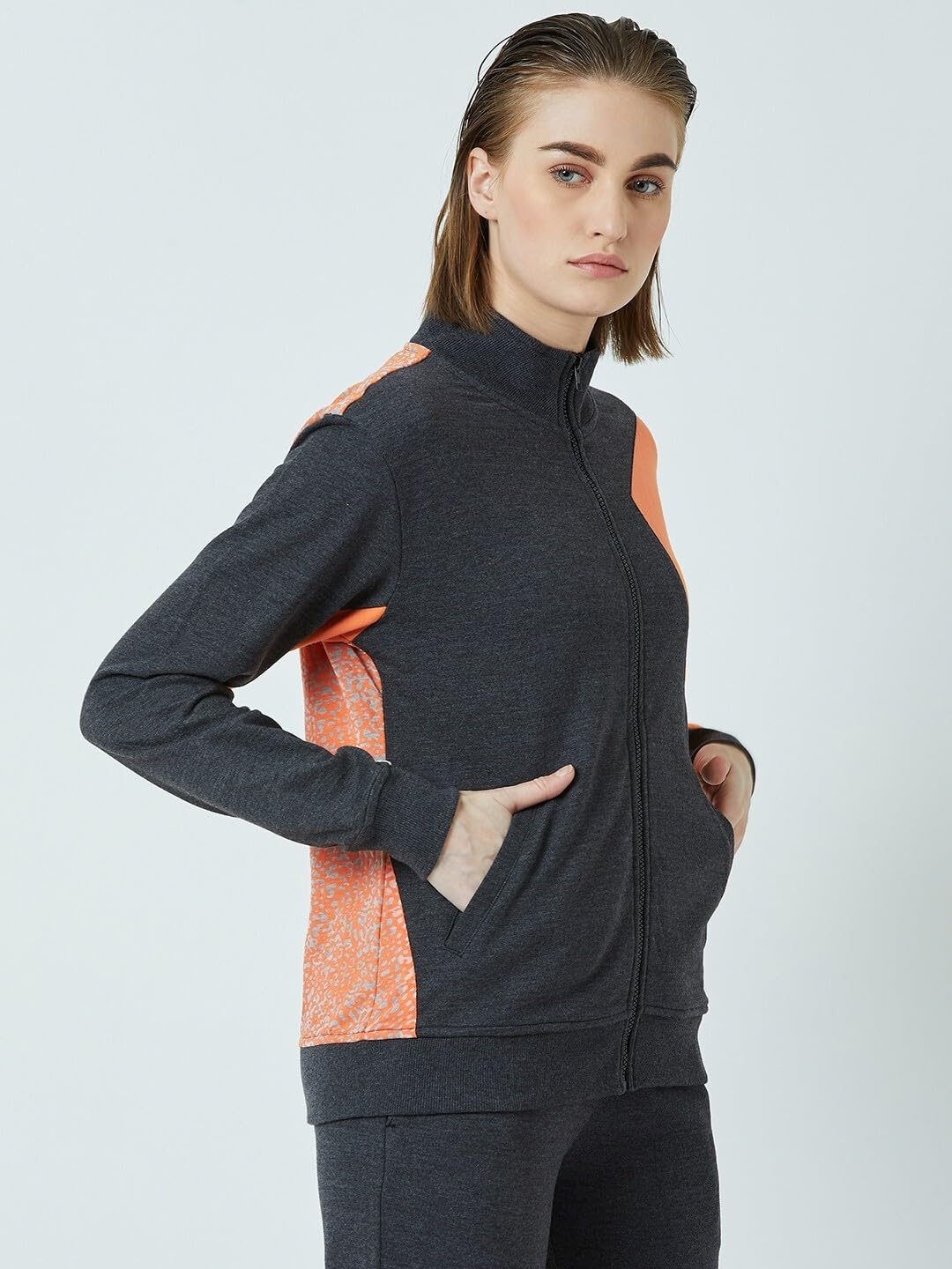 PERF Women's Cotton Blend Cationic Sweat Jacket, Full Sleeve, Turtle Neck, Regular Fit, Casual wear Comfortable, Women's Jacket