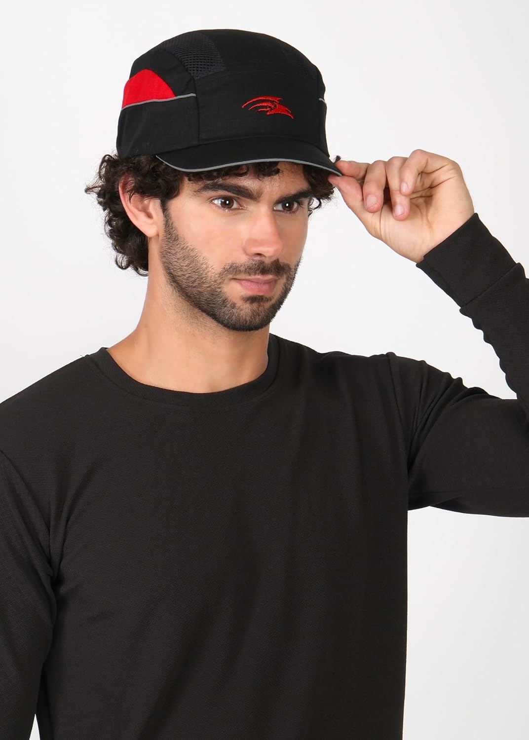 PERF Unisex Safety Bump Cap Short Peak Black Red | CE Certified