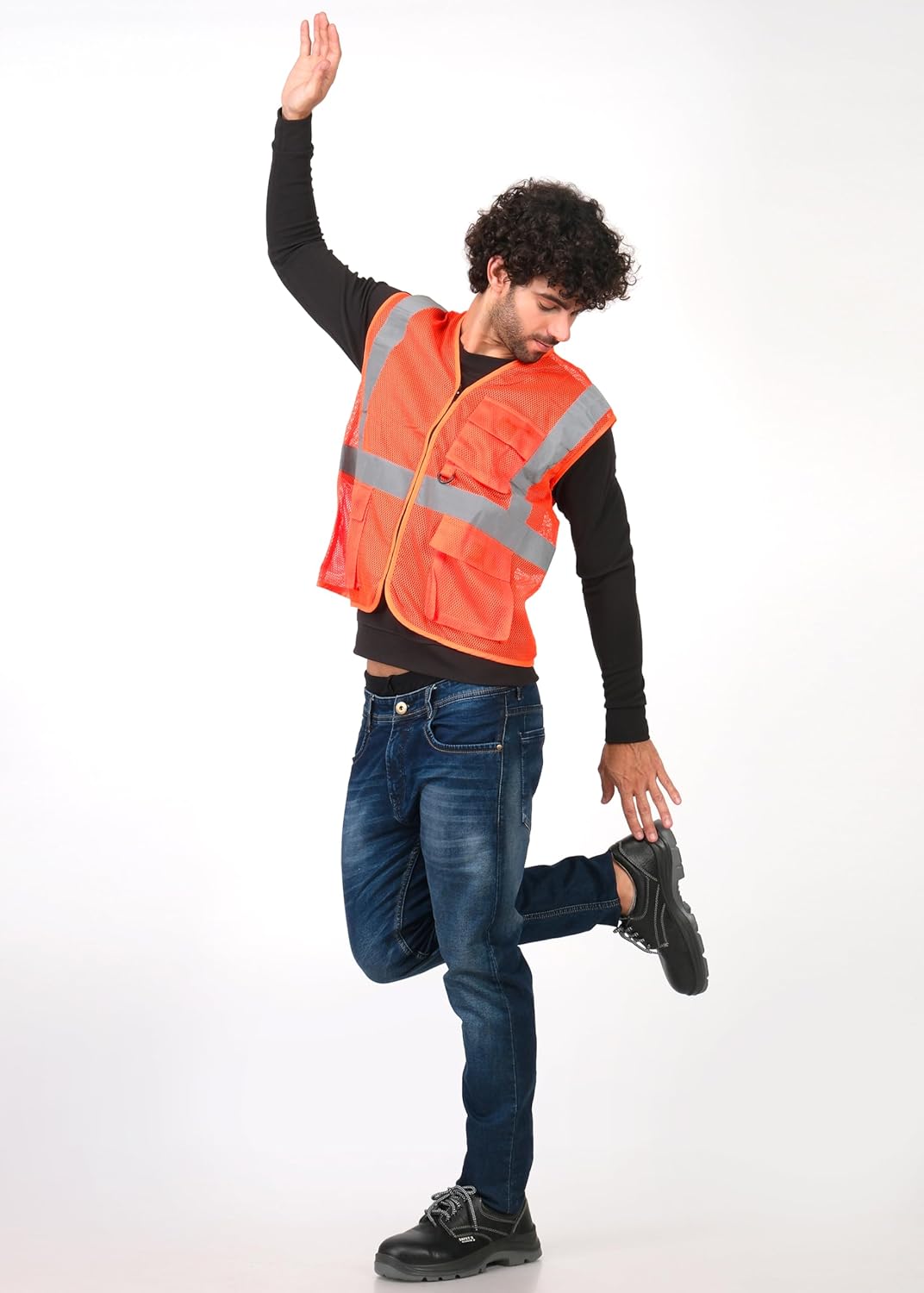 PERF HERMES Safety Shoe - Premium Steel Toe Work Boots with Breathable Leather, Anti-Slip Sole, and Antibacterial Lining for Industrial and Construction Safety