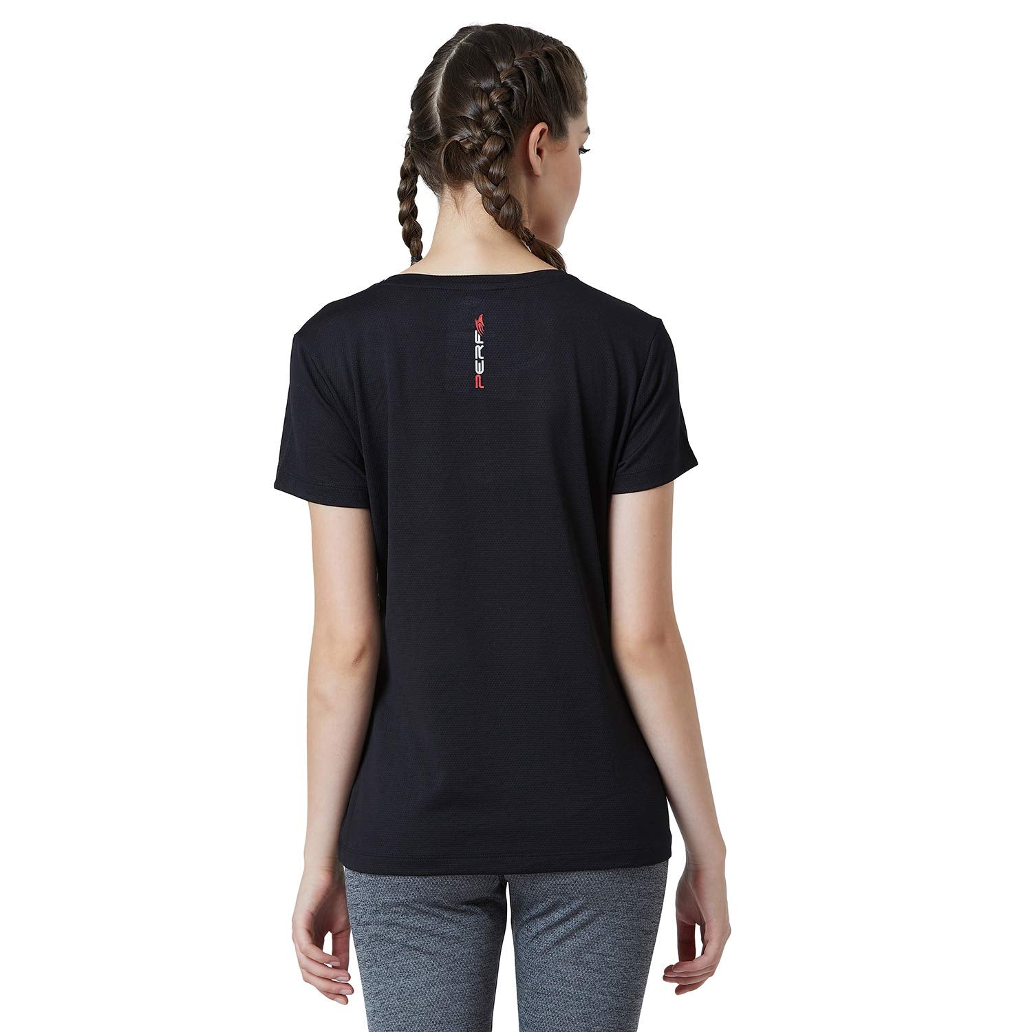 PERF Women Black Wave Print Tee