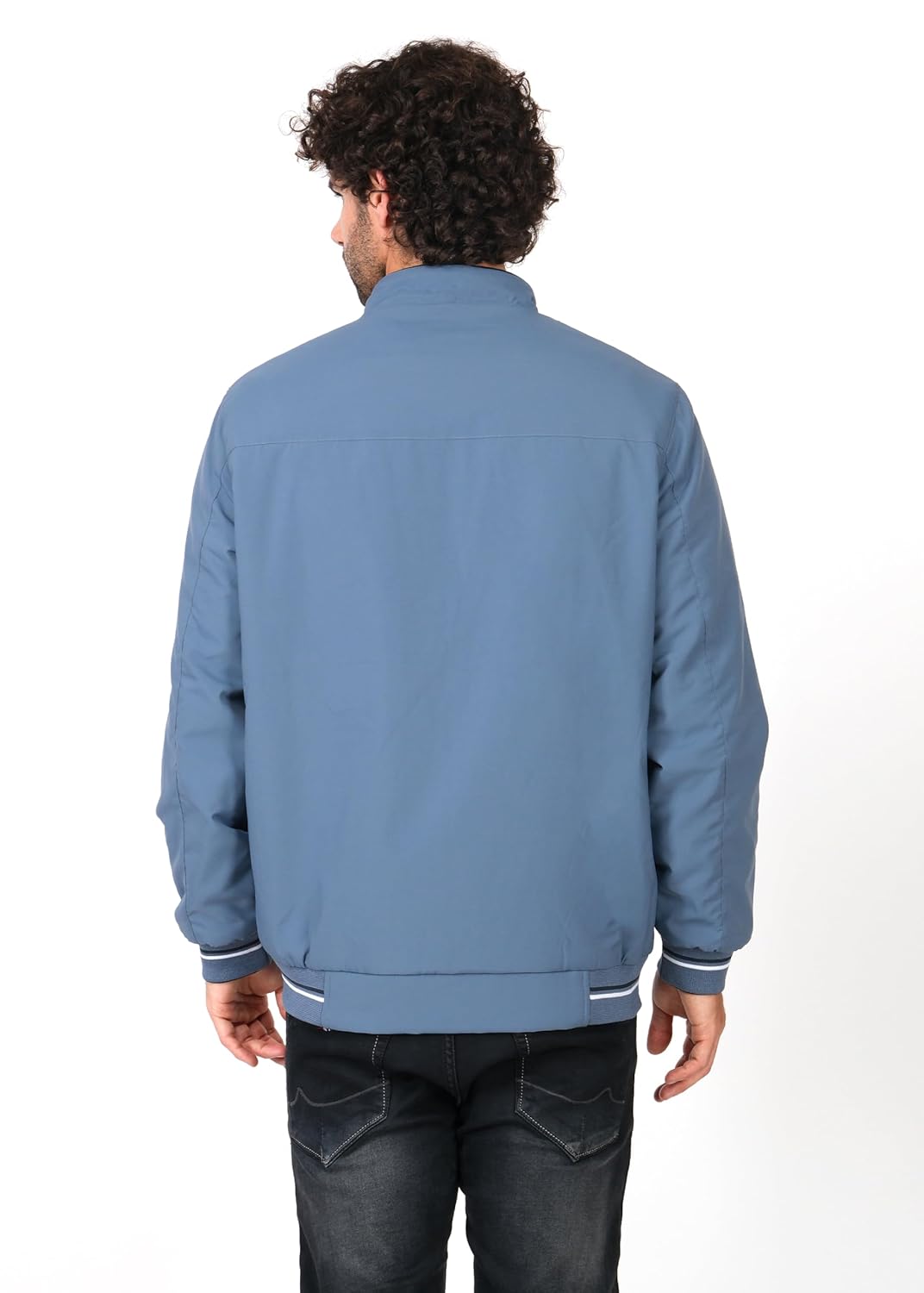 PERF Men’s Reversible Jacket, Sky Blue/Navy, Stylish Polyester, Zipper Closure, Side Pockets