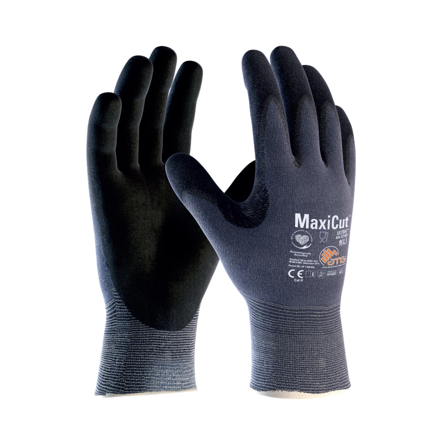 ATG MaxiCut® Ultra™ 44-3745 Cut Protection Gloves - Palm Coated, FDA Compliant, Touchscreen Compatible, Silicone-Free, Food Contact Safe Gloves for Dry Environments -12 PAIR PER BOX