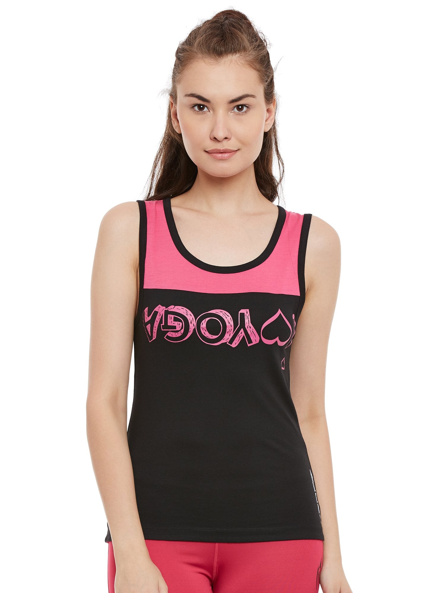 PERF Women Cotton Round Neck Smil Fit Yoga Tank top Gym Vests