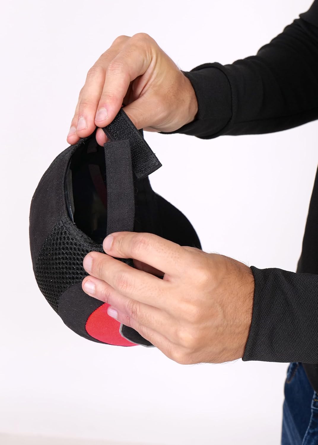 PERF Unisex Safety Bump Cap Long Peak Black Red | CE Certified