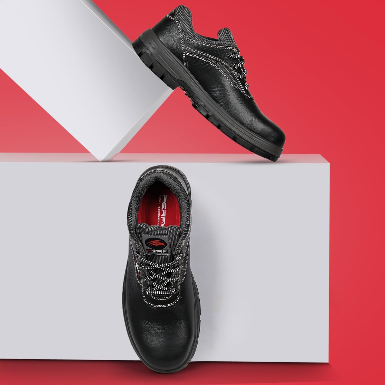 PERF Spike Low Ankle Safety Shoes - Lightweight Work Footwear with Steel Toe Cap, Anti-Slip Sole, and Breathable Lining for Construction & Industrial Use