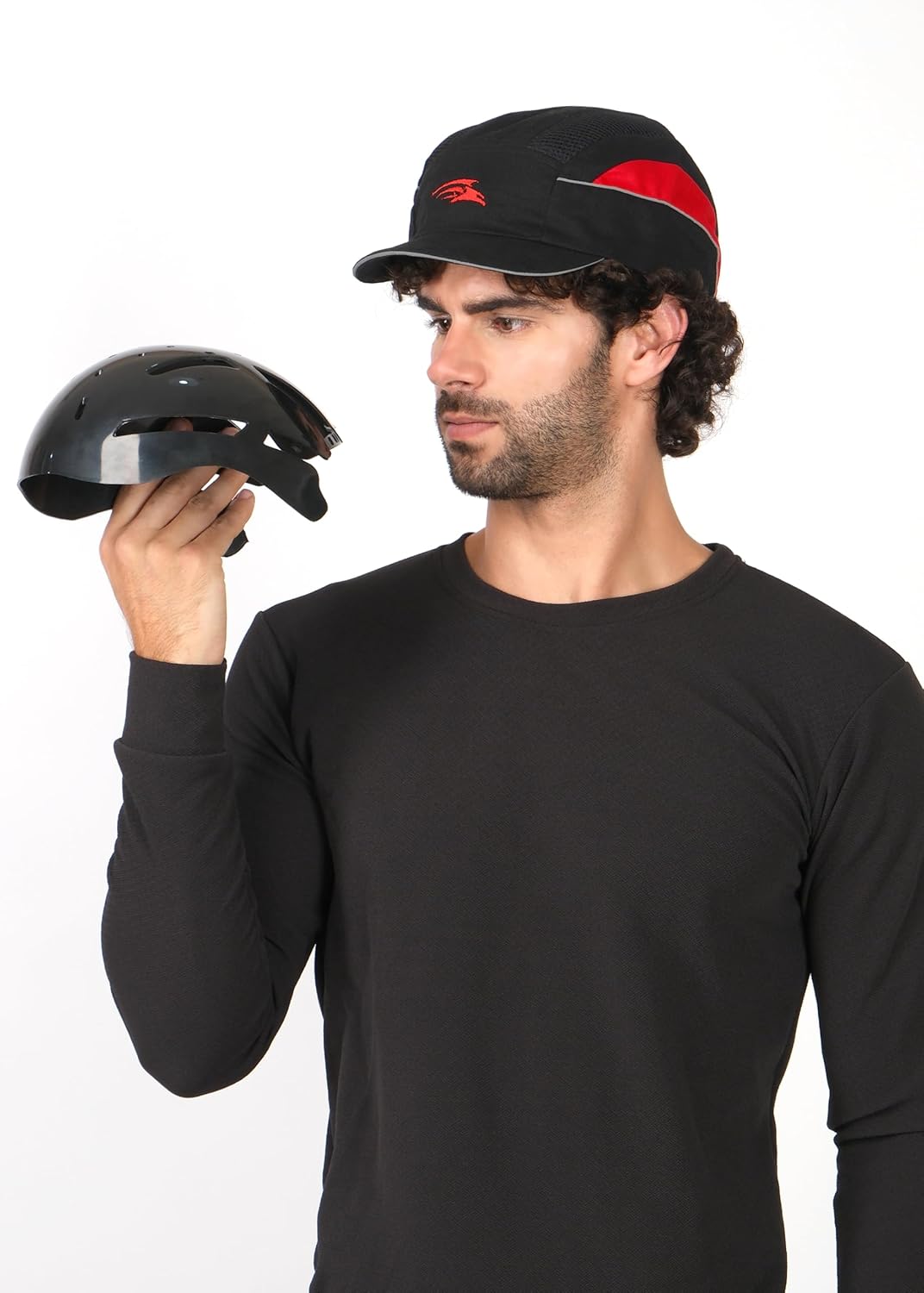 PERF Unisex Safety Bump Cap Short Peak Black Red | CE Certified