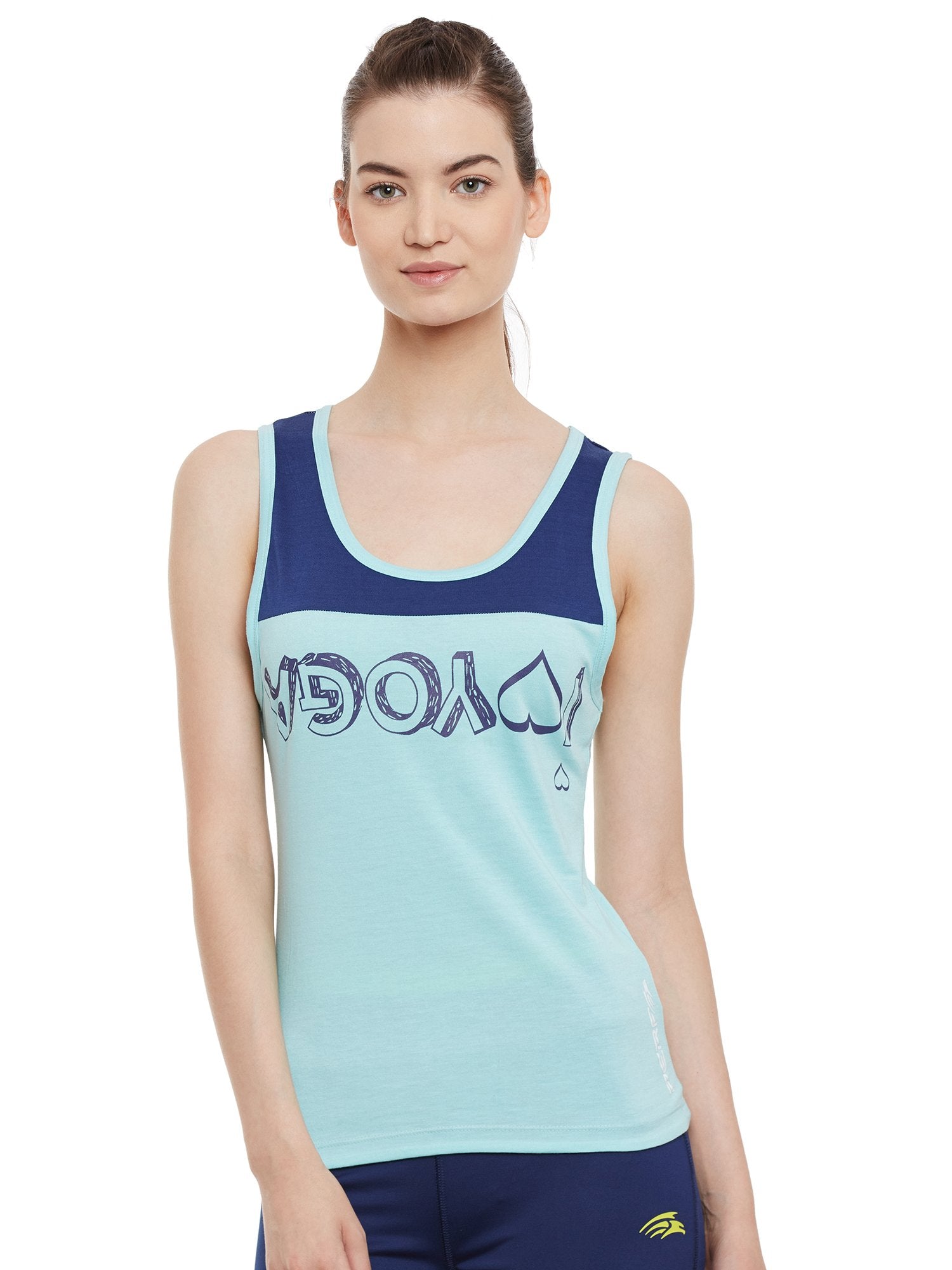 PERF Women Cotton Round Neck Smil Fit Yoga Tank top Gym Vests