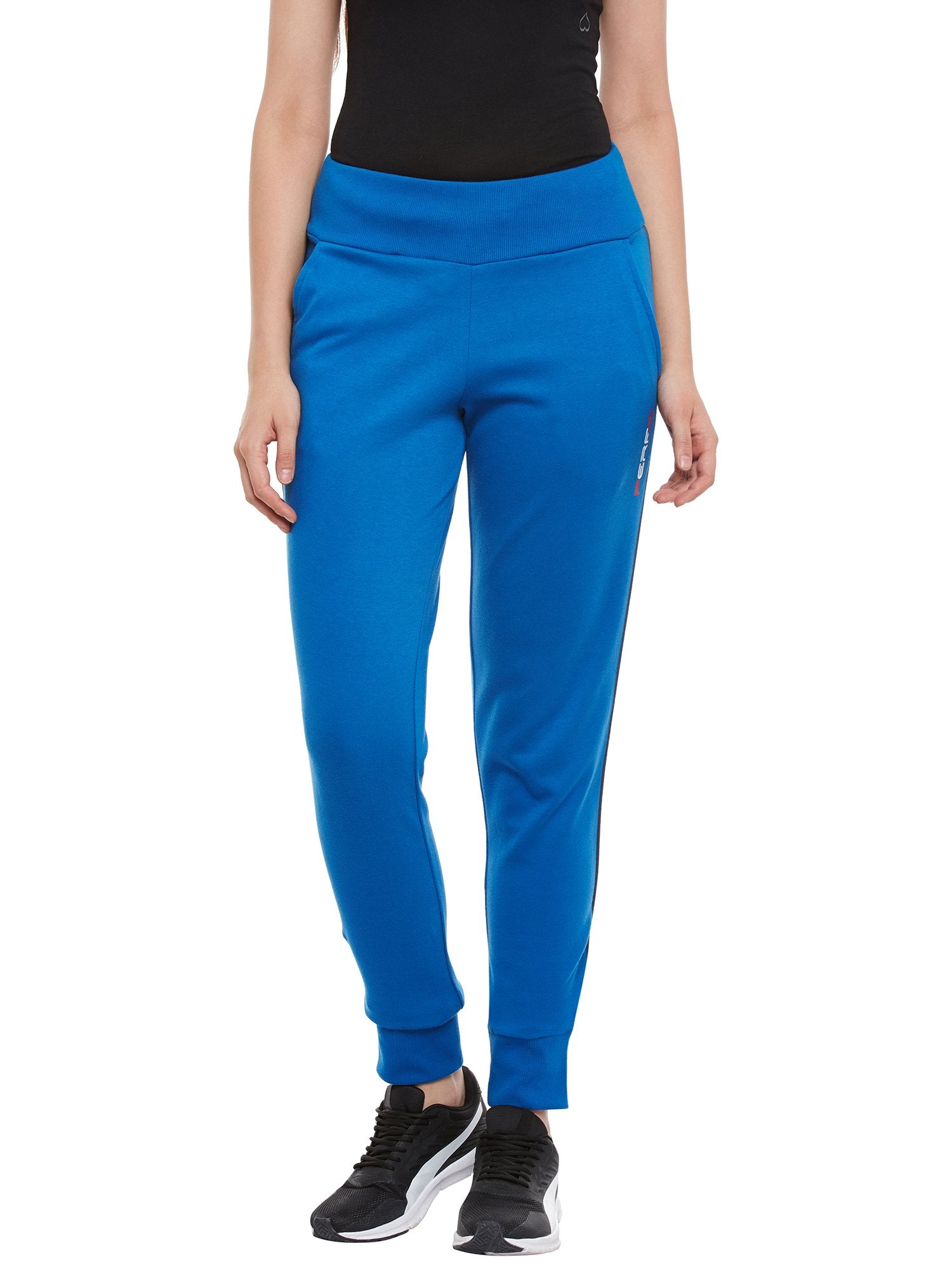 PERF Cotton Charcoal Regular Fit Track Pant for Women
