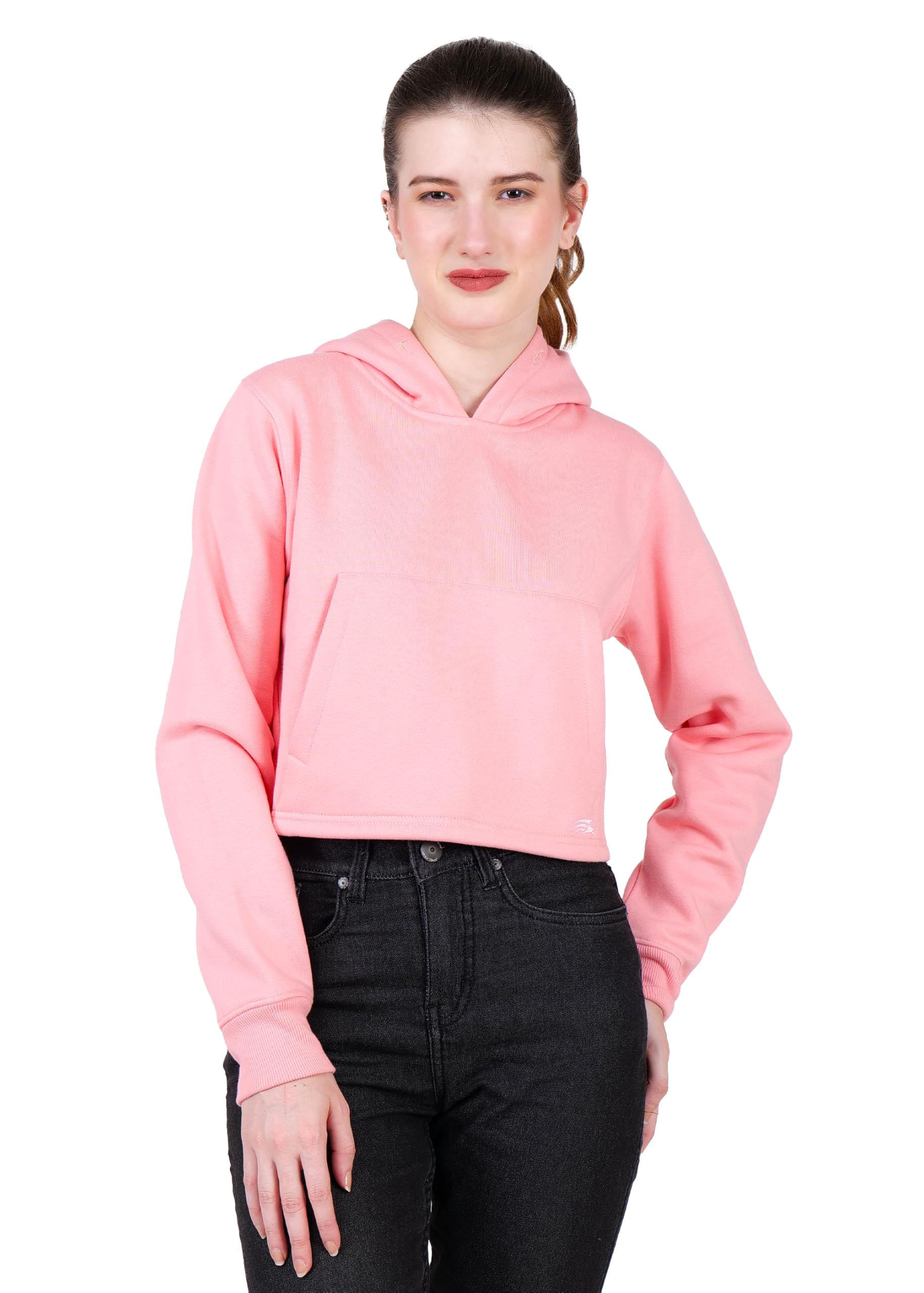 PERF Women’s Hoodie – Black | Poly-Cotton Blend | Warm Fleece Fabric | Slim Fit | 3-Thread 340 GSM for Ultimate Comfort