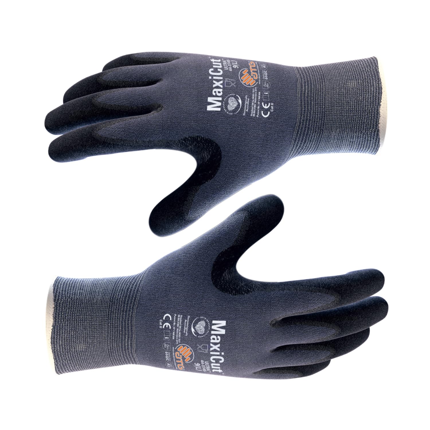 ATG MaxiCut® Ultra™ 44-3745 Cut Protection Gloves - Palm Coated, FDA Compliant, Touchscreen Compatible, Silicone-Free, Food Contact Safe Gloves for Dry Environments -12 PAIR PER BOX