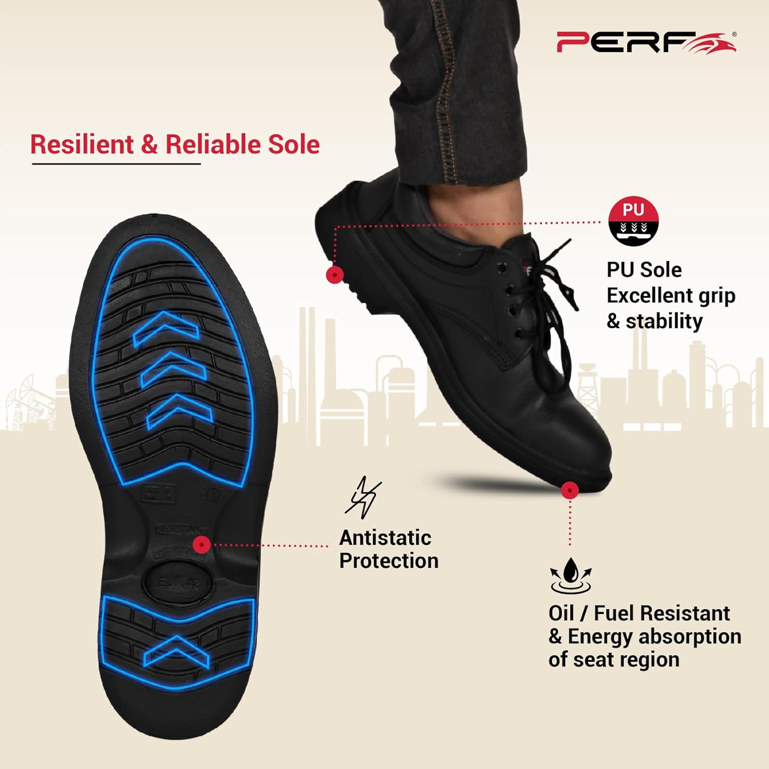 PERF PB 34 E Steel Toe Safety & Performance Shoe for Ultimate Performance