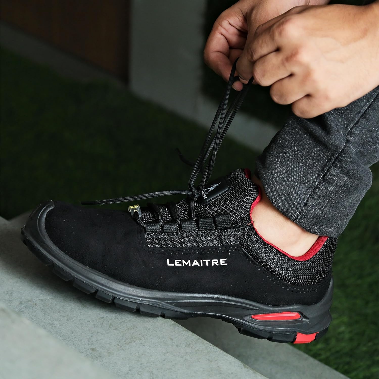 PERF Lemaitre Riley Low Ankle Performance Safety Shoes - Water-Repellent Microfiber, Antistatic Outdoor Shoes