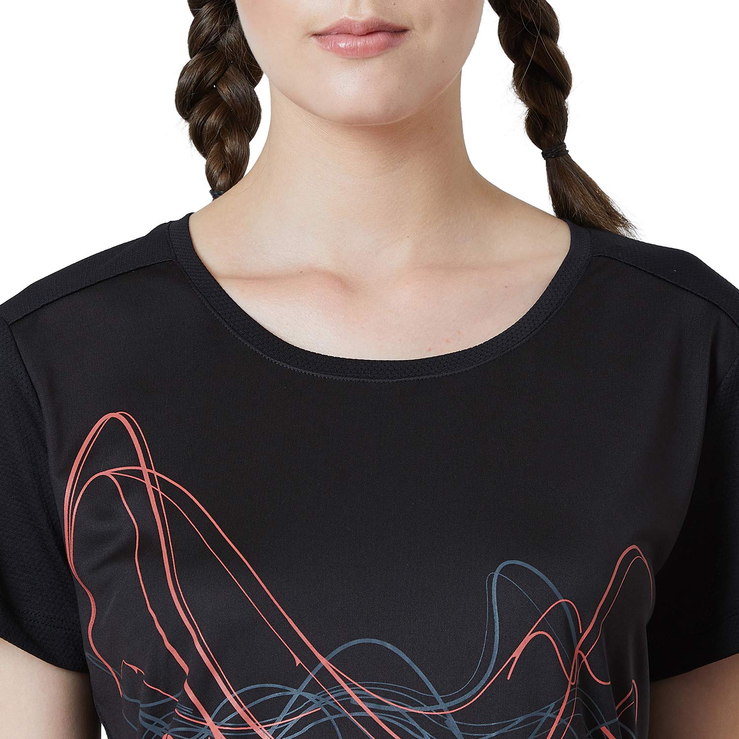 PERF Women Black Wave Print Tee