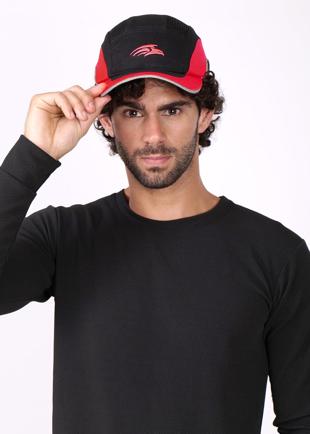 PERF Unisex Safety Bump Cap Long Peak Black Red | CE Certified