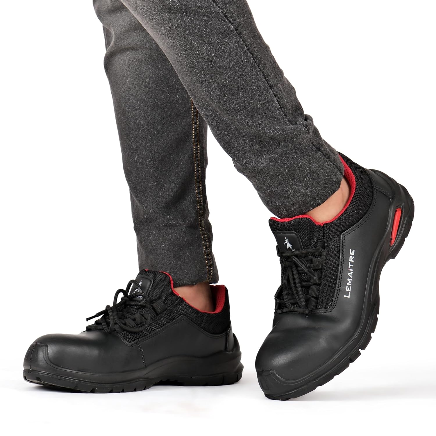 PERF Lemaitre Ace Water-Repellent Leather Safety Shoes for Men | Fiber Glass Toe Cap | Oil Resistant Sole | PU Footbed for All-Day Comfort