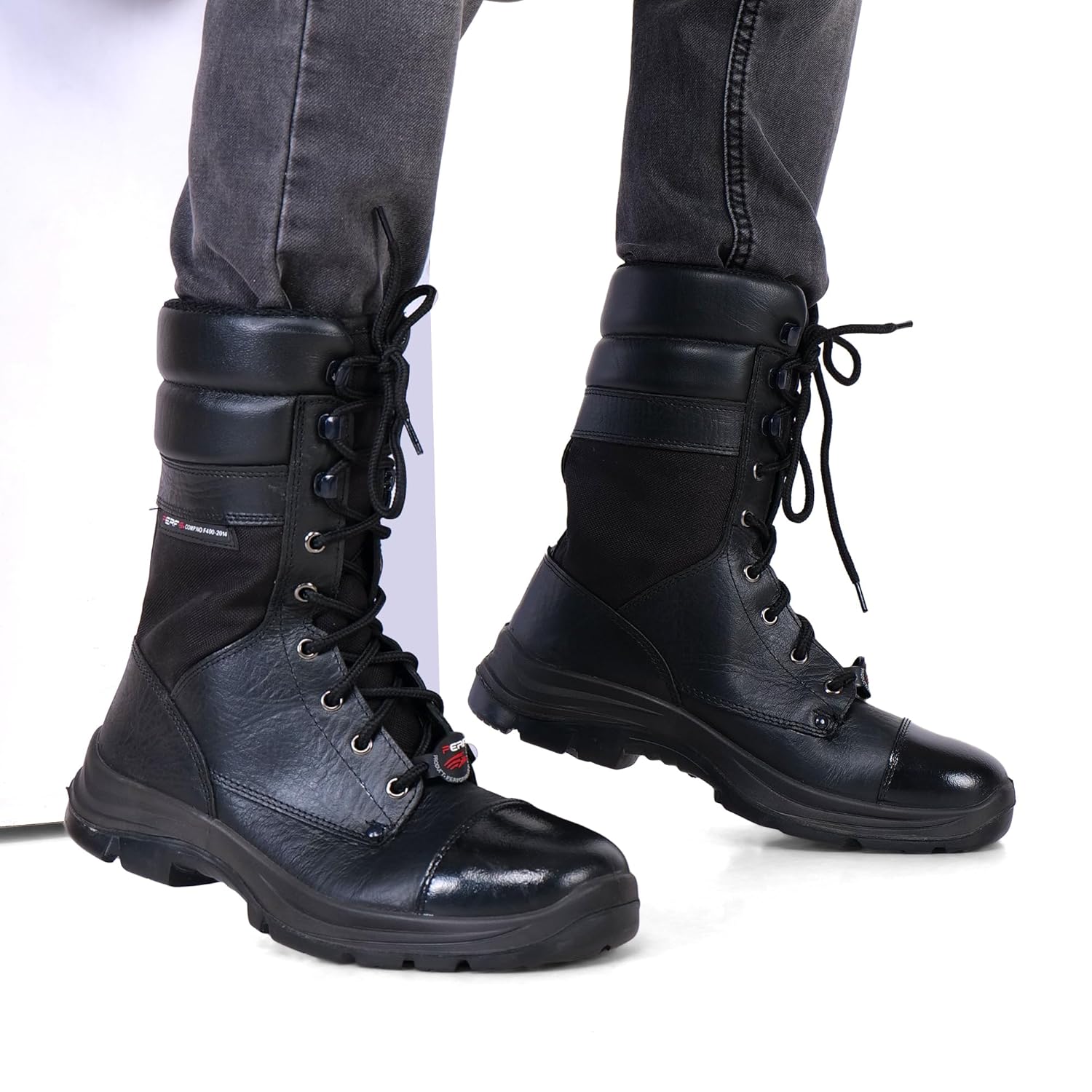 PERF TROOPER HIGH ANKLE PERFORMANCE BOOT - Durable High-Performance Ankle Boots for Outdoor & Biker Use with Breathable Leather