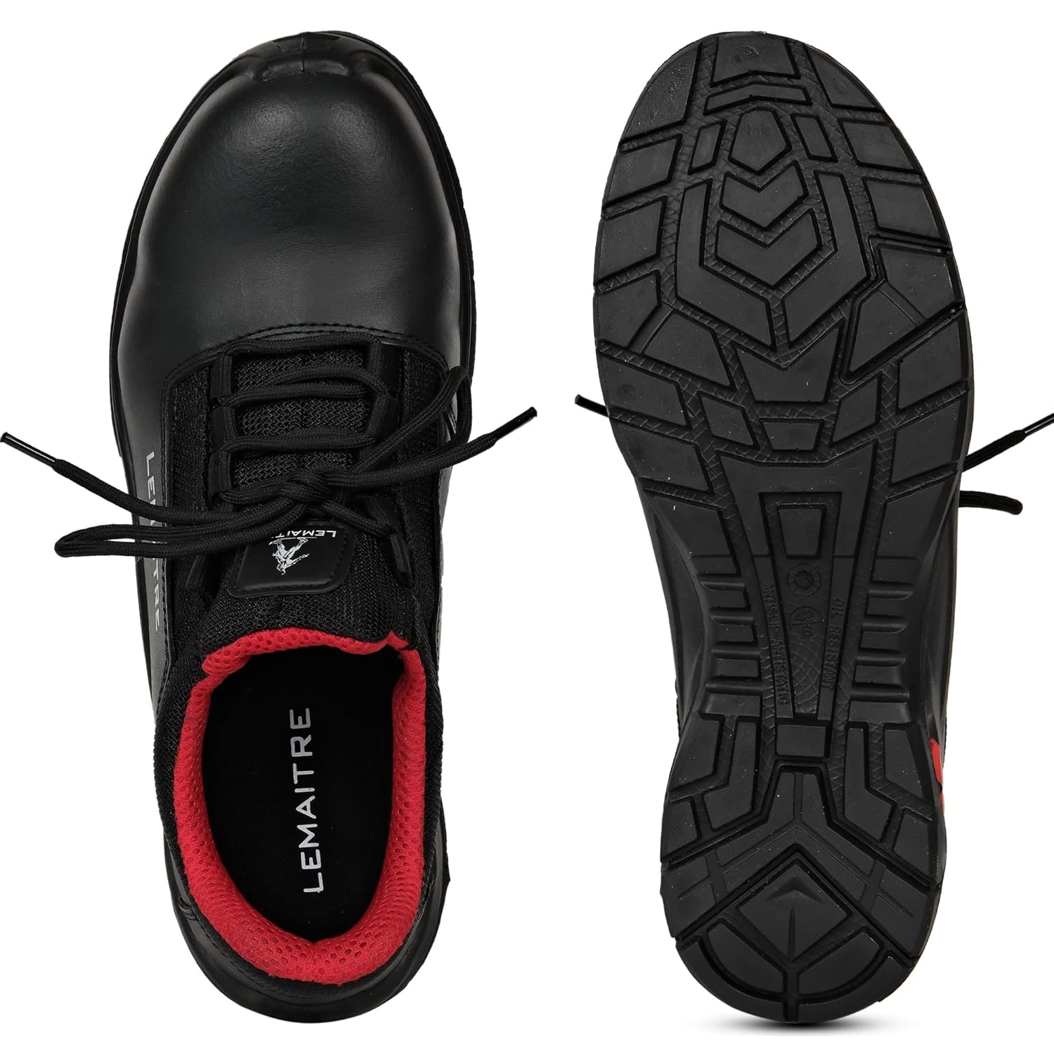 PERF Lemaitre Ace Water-Repellent Leather Safety Shoes for Men | Fiber Glass Toe Cap | Oil Resistant Sole | PU Footbed for All-Day Comfort