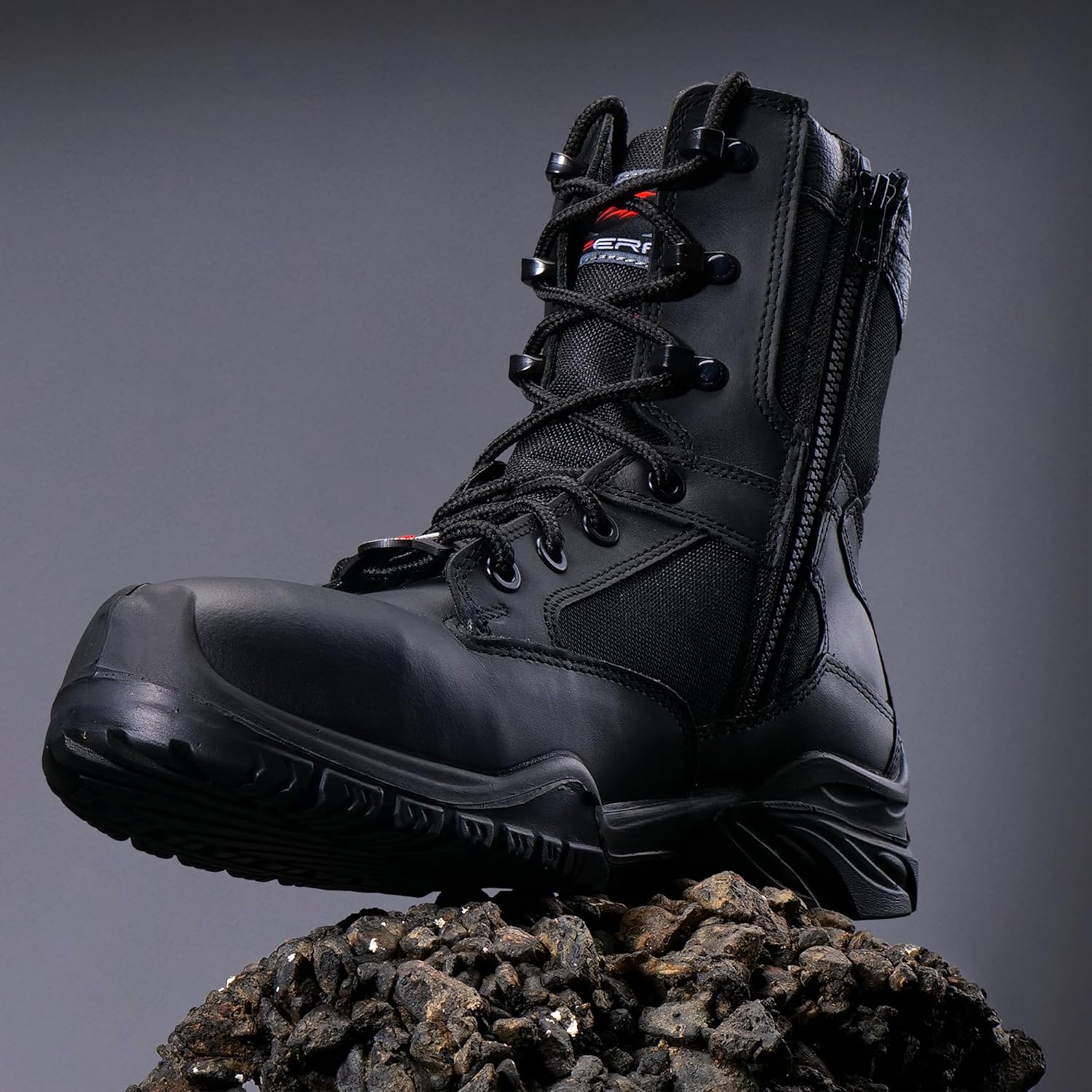 PERF Patrol Outdoor Boots - Full-Grain Leather, Water Repellent Zip, outdoor biker shoe, Hiking Shoes